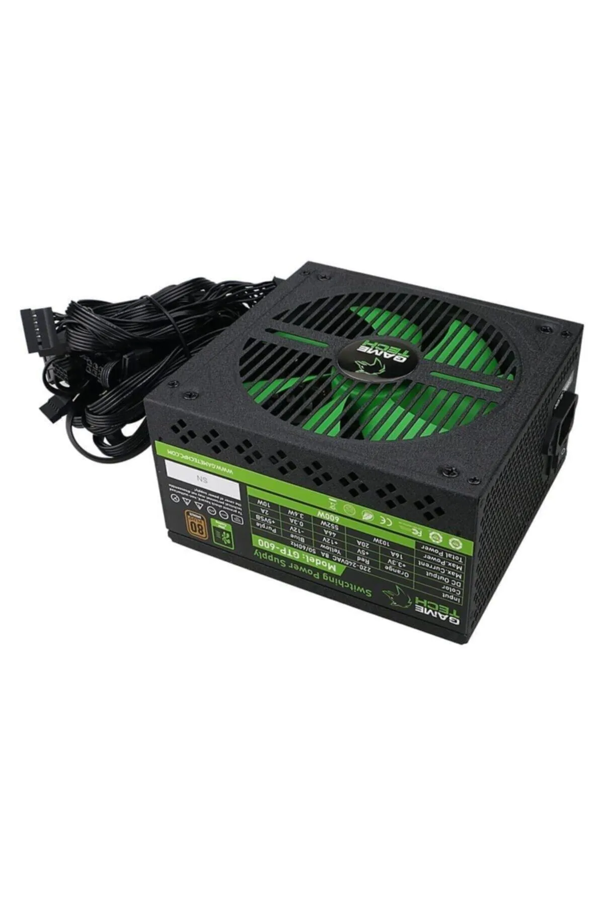 OEM Gametech Gtp600 600w 80 Plus Bronze 14 Cm Fanlı Power Supply