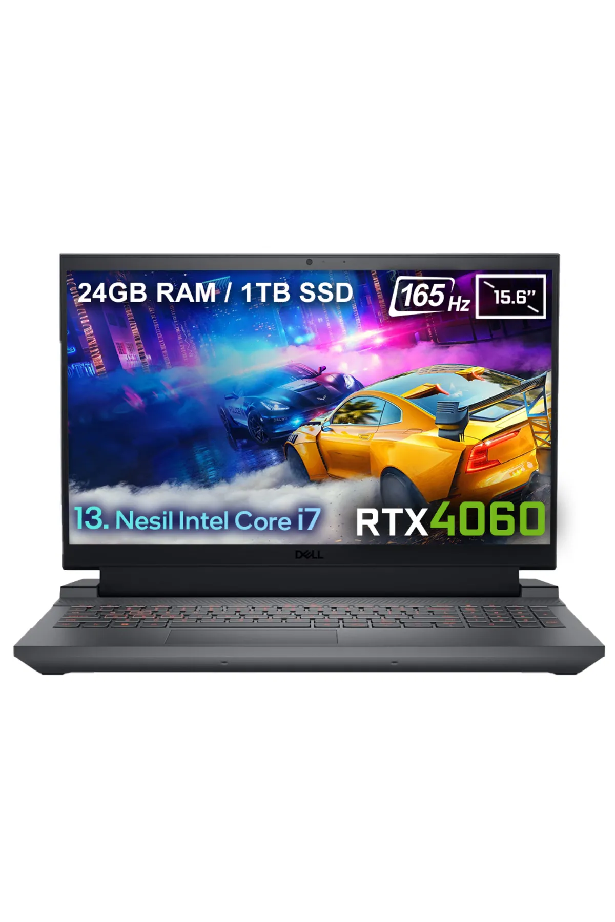 Dell Gaming G15 5530 G155530014Uv1 i7-13650HX 24GB 1TB RTX4060 15.6 inç FHD Ubuntu Gaming Laptop