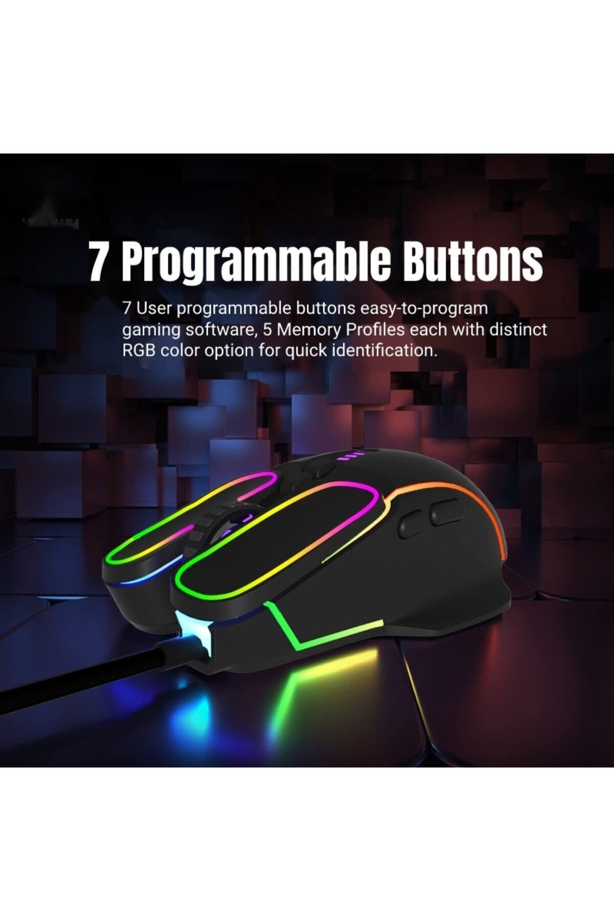 batcell Gaming Oyuncu Mouse Makro Tuşlu Rgb Ledli Ayarlanabilir Dpı