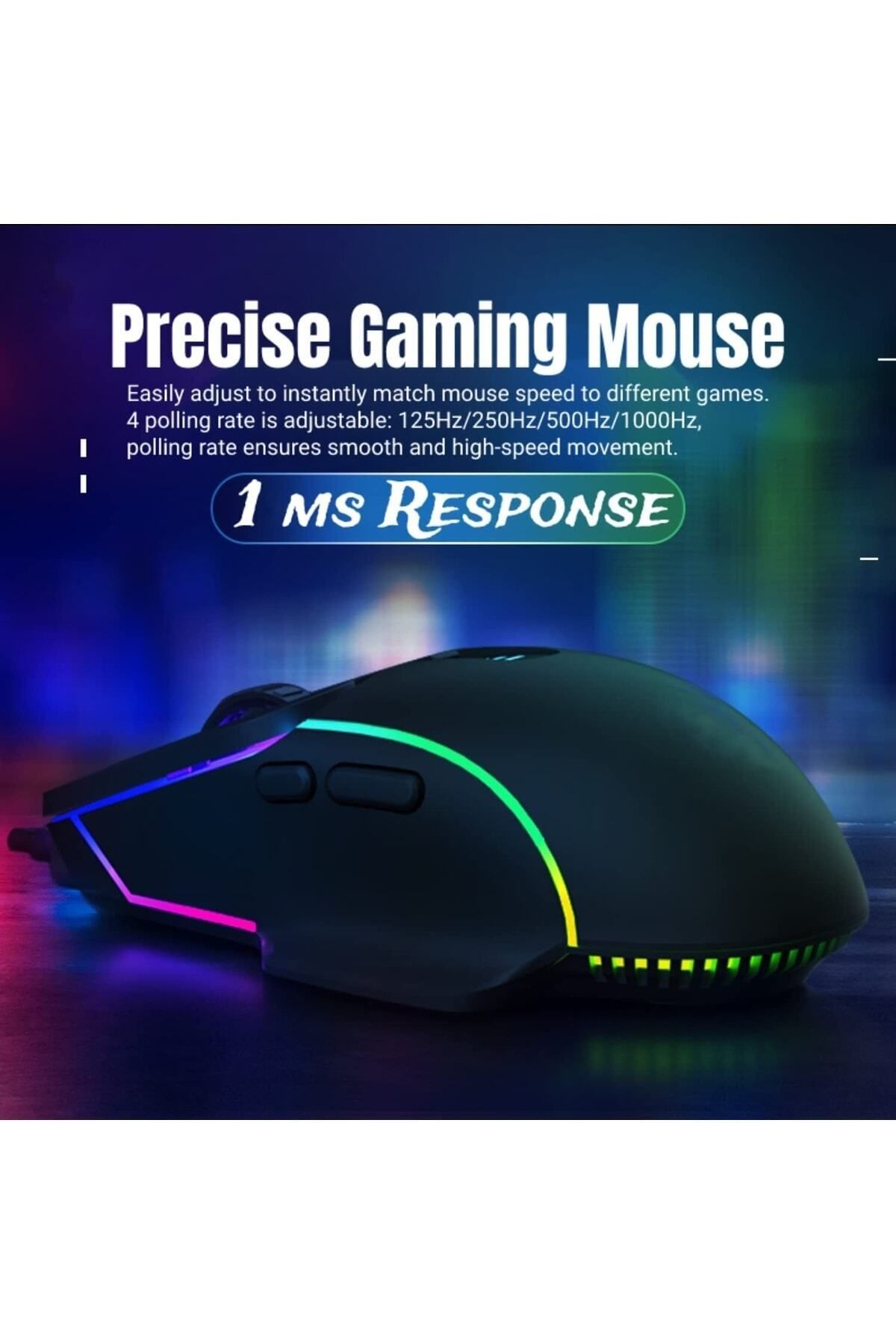 batcell Gaming Oyuncu Mouse Makro Tuşlu Rgb Ledli Ayarlanabilir Dpı