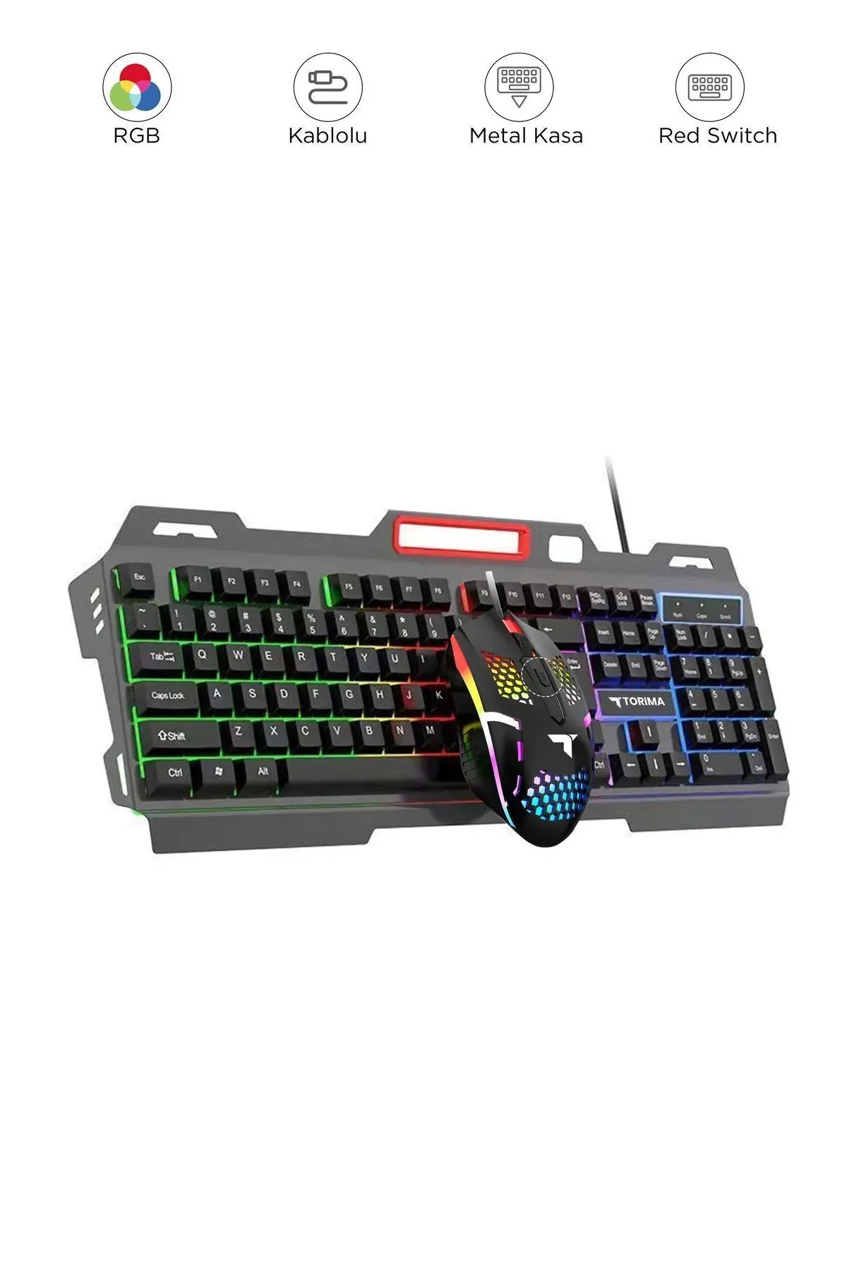 SNEXPRES Gaming Rgb Işıklı Kablolu Q Klavye ve Mouse Seti Siyah