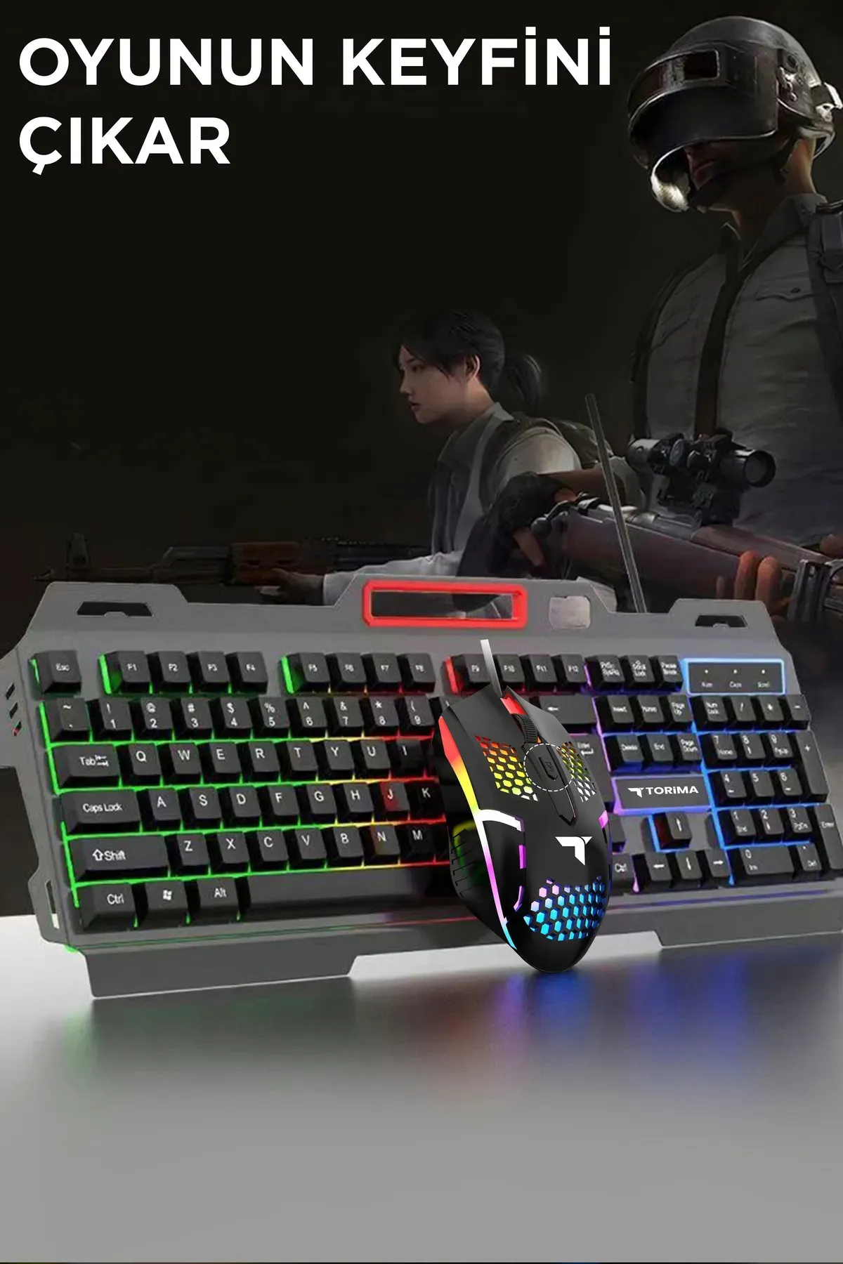 SNEXPRES Gaming Rgb Işıklı Kablolu Q Klavye ve Mouse Seti Siyah