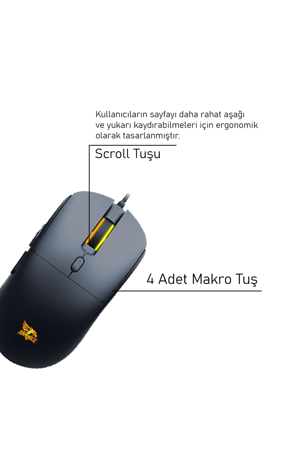 gameagle GE171M Kablolu RGB Oyuncu Optik Mouse (Siyah)