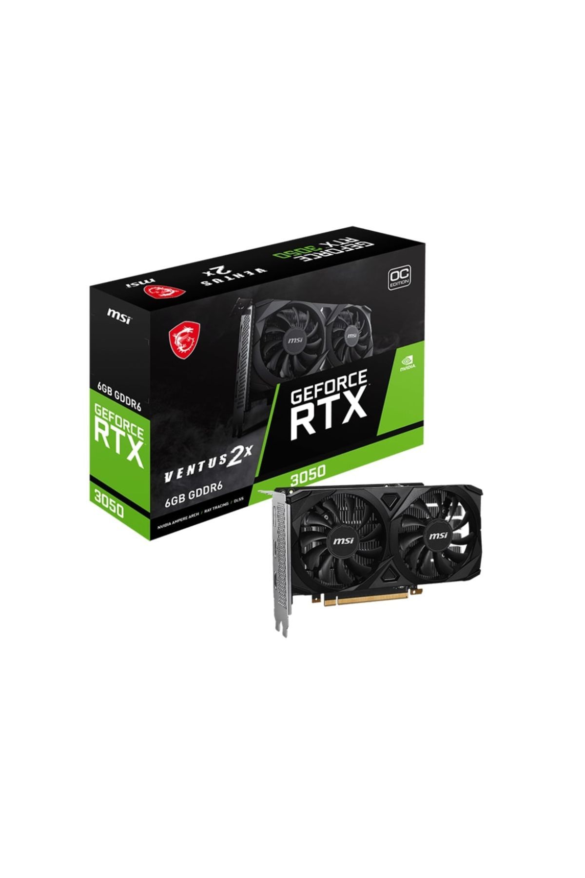 MSI Geforce Rtx 3050 Ventus 2x 6g Oc 6gb Gddr6 96bit Dx12 Gaming (OYUNCU) Ekran Kartı