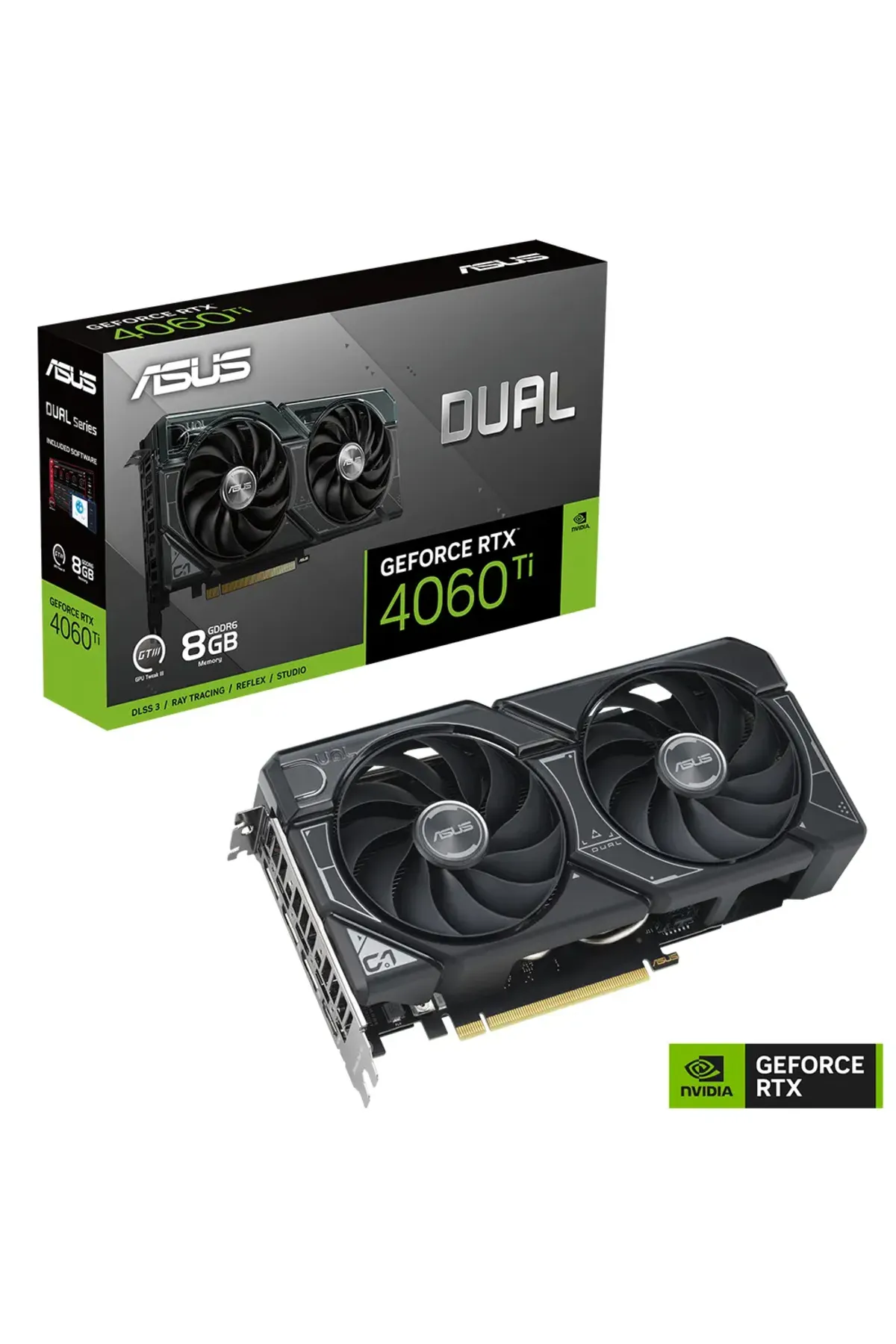 Asus GEFORCE RTX4060Tİ DUAL O8G V2 8GB GDDR6 128 BİT DUAL-RTX4060TI-O8G-V2-BULK EKRAN KARTI