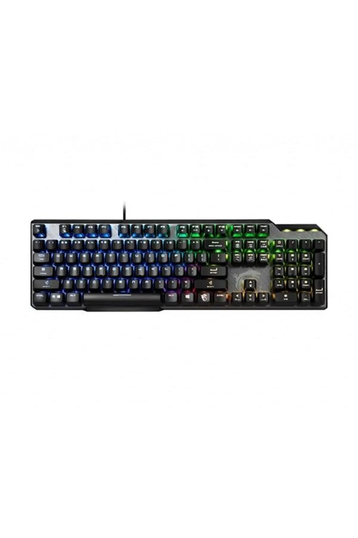 MSI Gg Vıgor Gk50 Elıte Bw Gercek Mekanik Kailh Box White Switch Per Key Rgb Fırcalanmıs Metal Tus Y