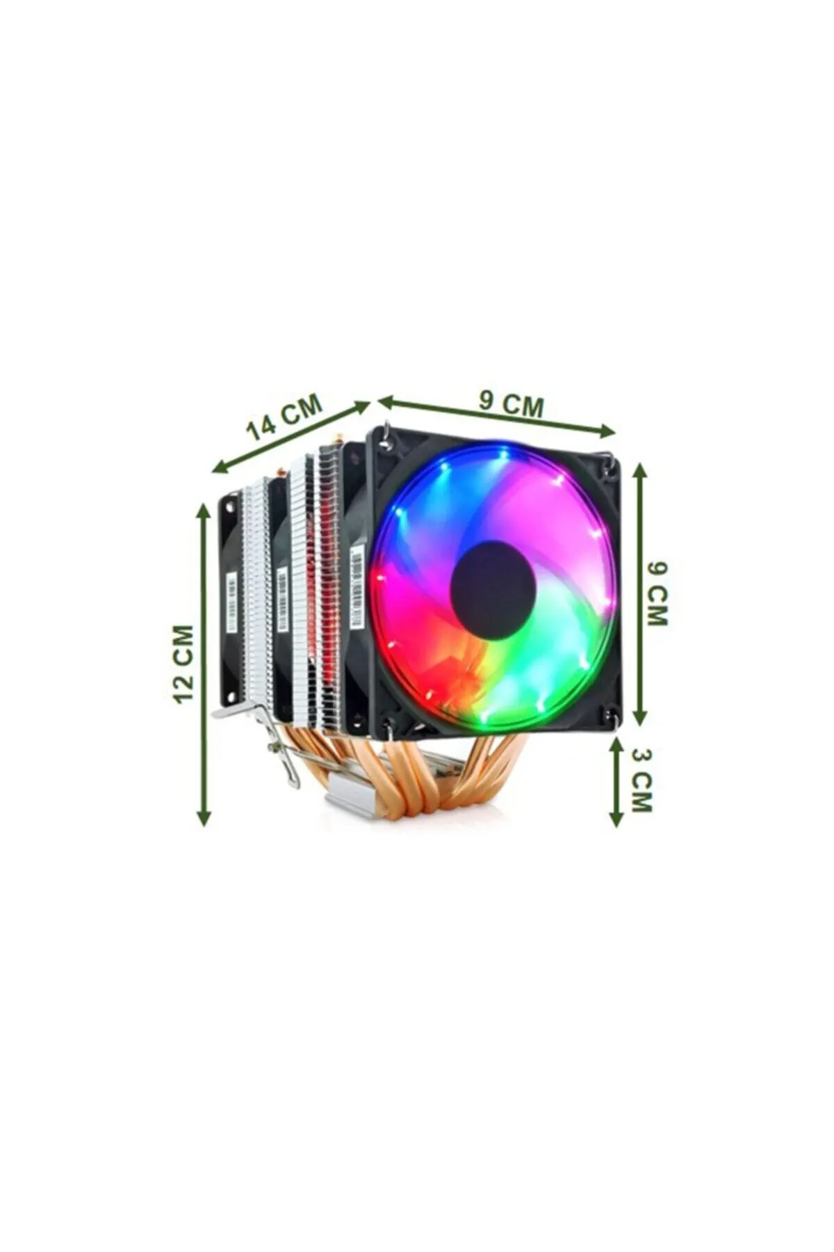 Snowman Güçlü 6 Bakir Kanallı 3 Fanlı Rainbow Ramtech X6 Cooler Fan