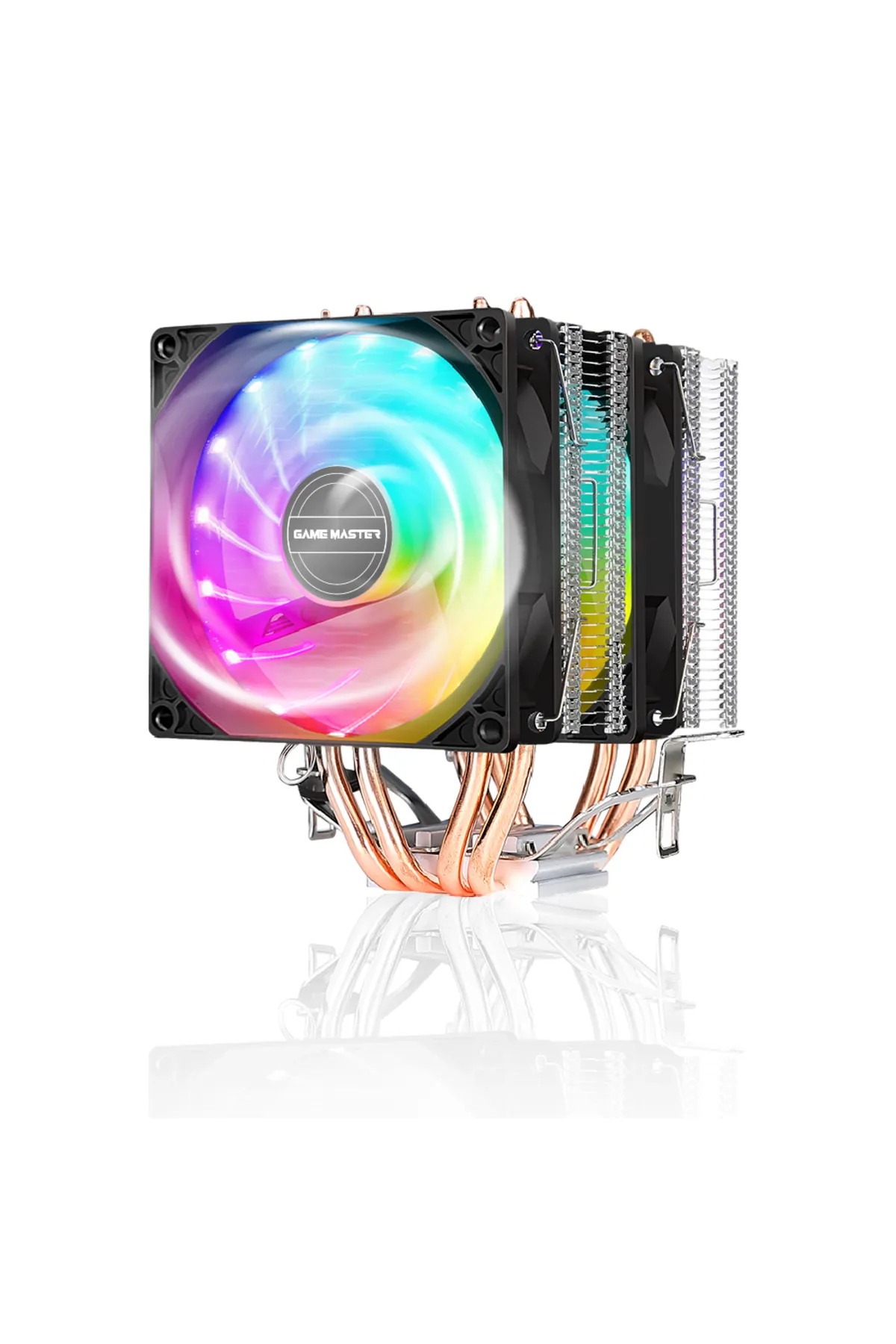 GM Game Master GM-420 2 Fanlı 4 Bakır Borulu RGB Kule Tipi Siyah Cpu Fan