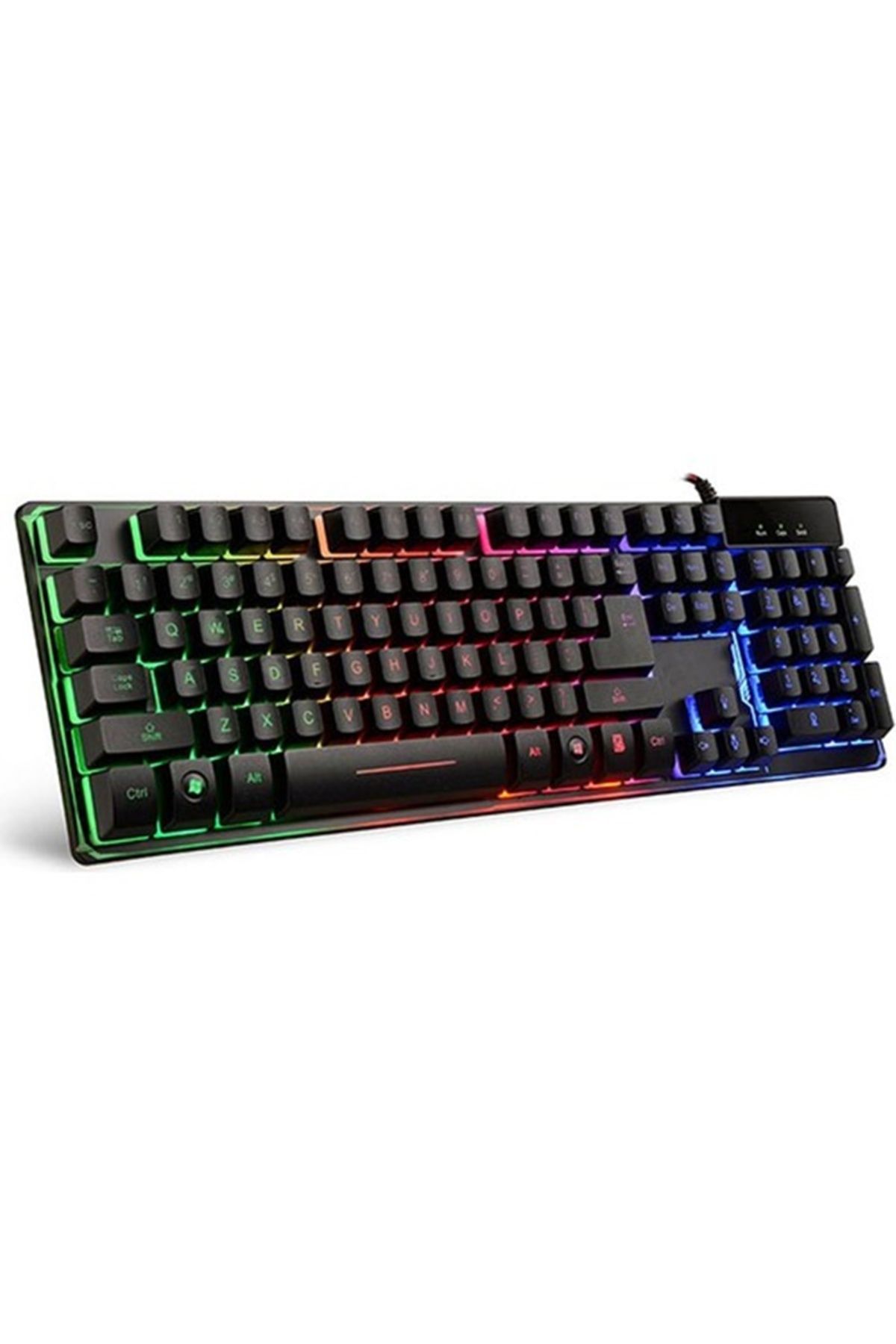 versatile Gmk9 Stalker Warrior Siyah Usb Rainbow Aydınlatmalı Q Rgb Metal Tabanlı Gaming Klavye