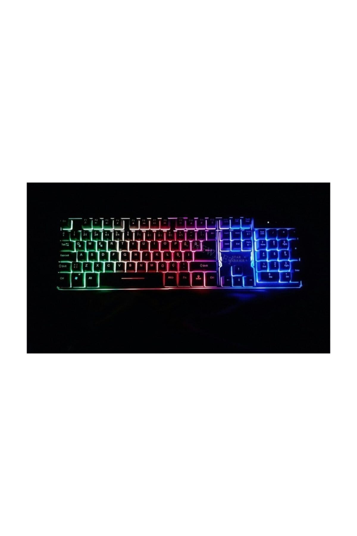 versatile Gmk9 Stalker Warrior Siyah Usb Rainbow Aydınlatmalı Q Rgb Metal Tabanlı Gaming Klavye