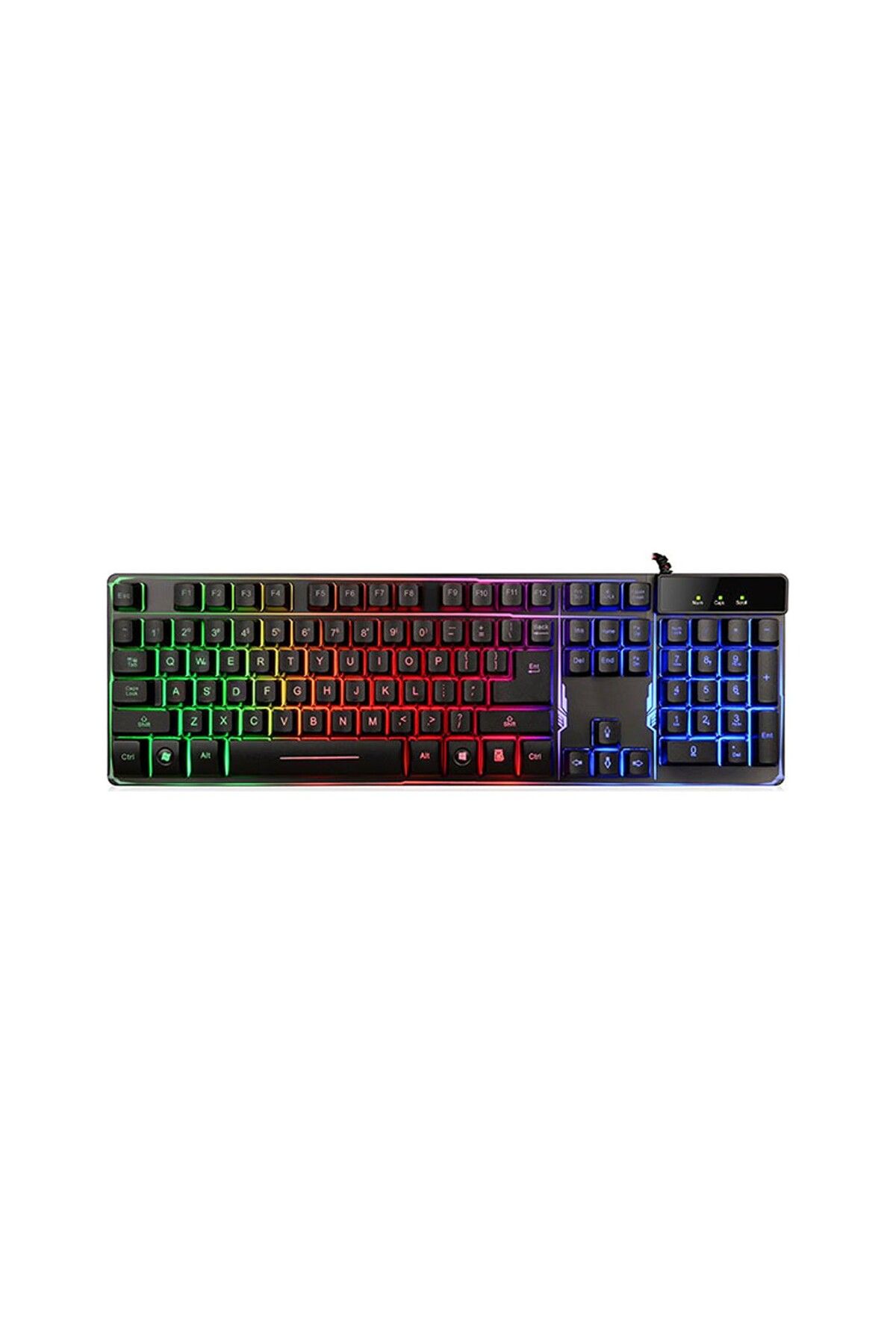 versatile Gmk9 Stalker Warrior Siyah Usb Rainbow Aydınlatmalı Q Rgb Metal Tabanlı Gaming Klavye