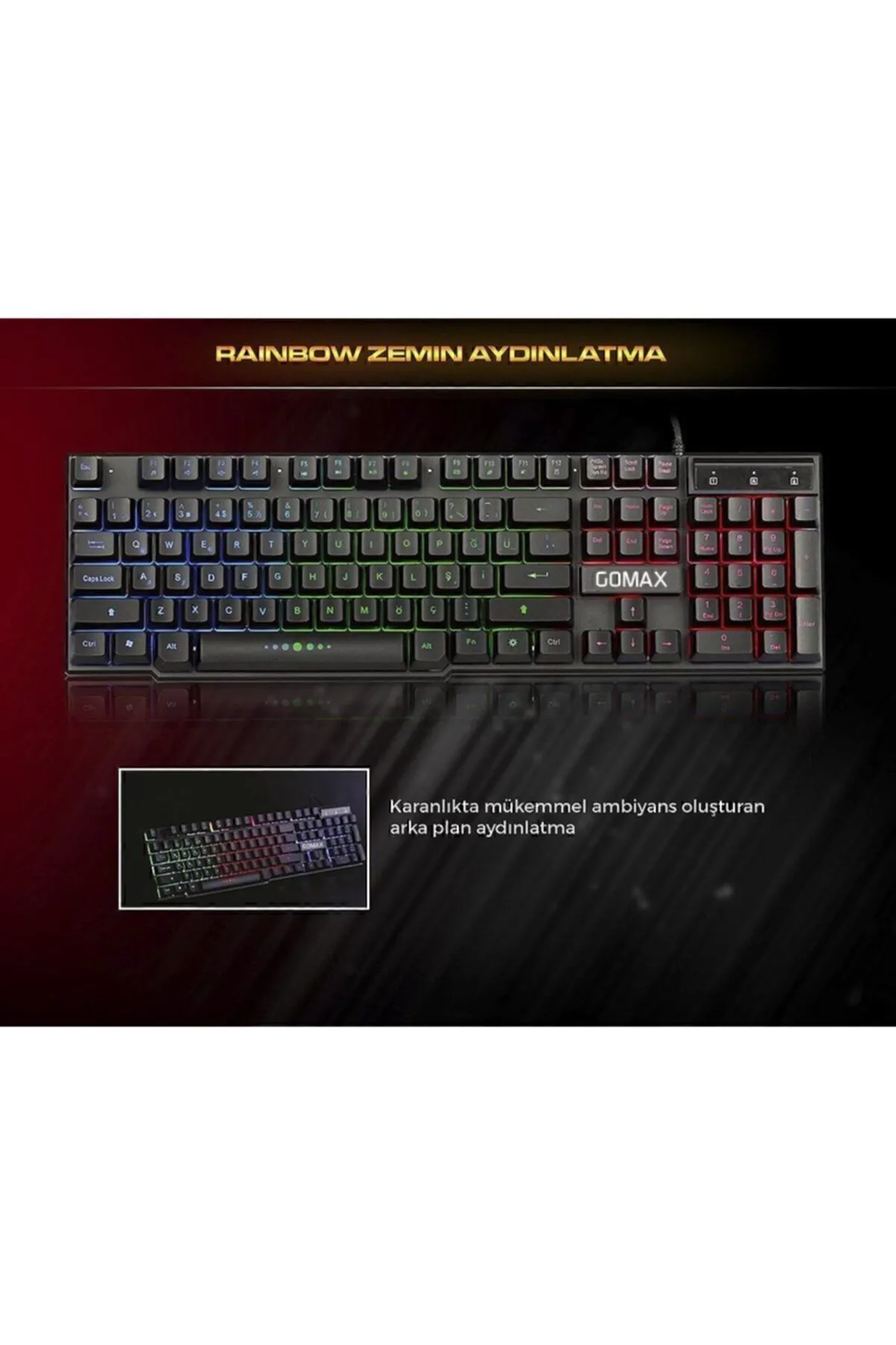 Gomax Gmx K2 Rgb Led Işıklı Oyuncu Klavyesi Gaming Klavye