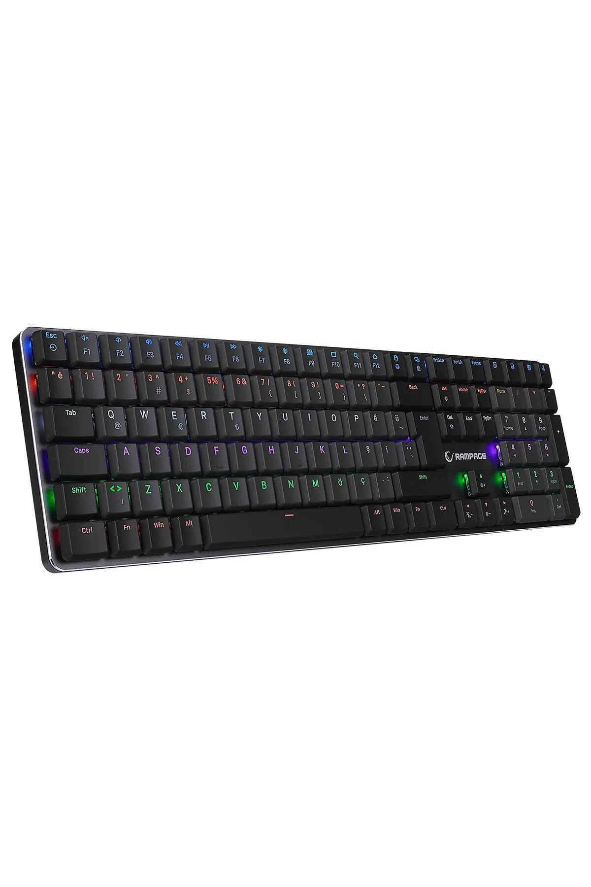 Rampage GRANITE PRO Siyah/Gri Low Profile RED SWITCH Q Rainbow Mekanik Gaming Oyuncu Klavye