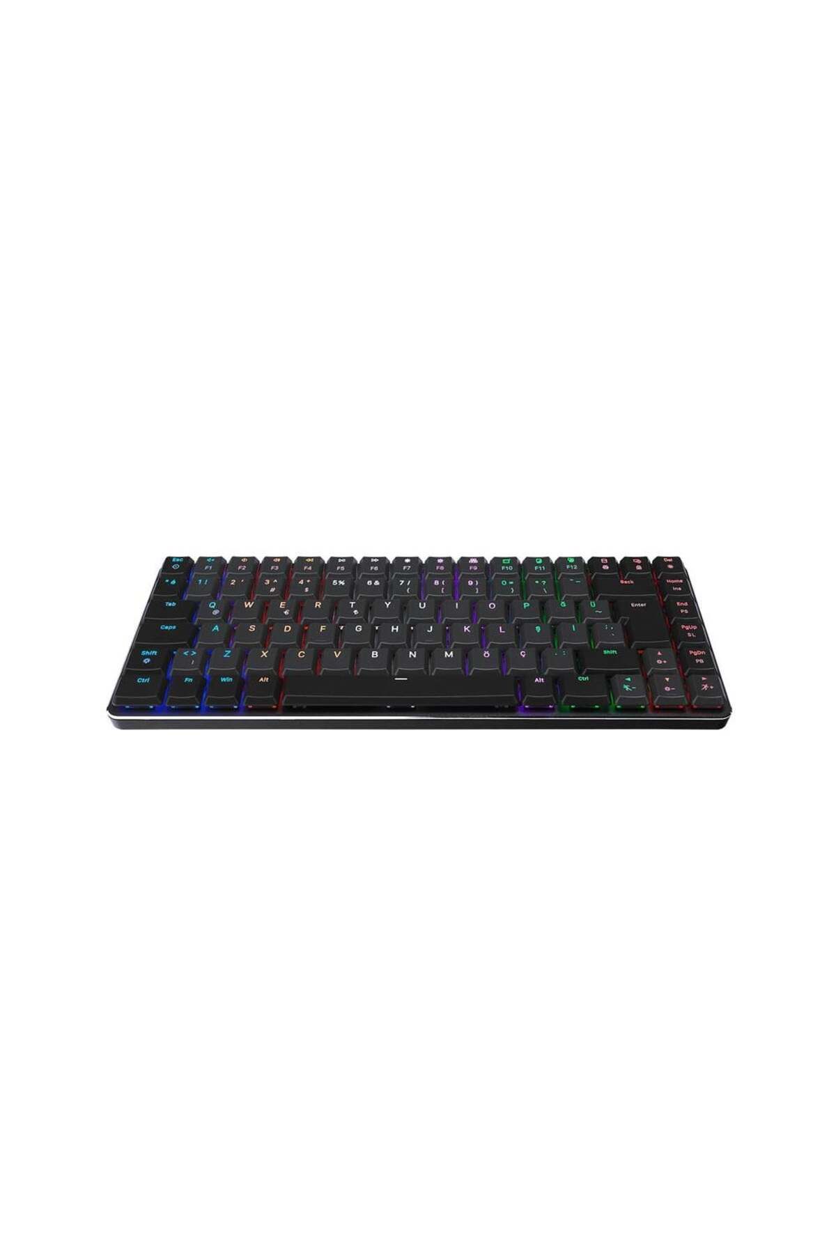 Rampage GRANITE Siyah/Gri Low Profile RED SWITCH Q Rainbow Mekanik Gaming Klavye