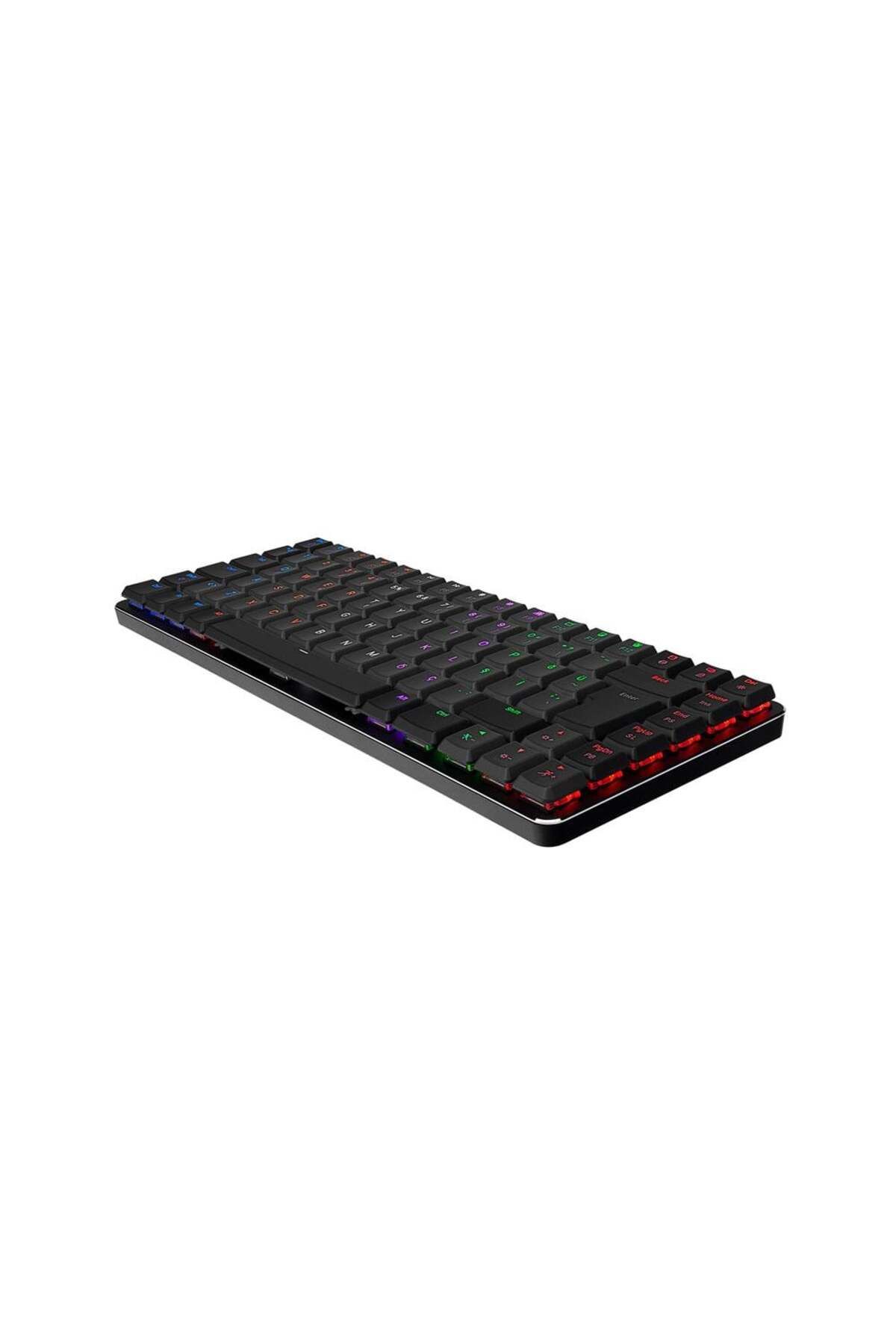 Rampage GRANITE Siyah/Gri Low Profile RED SWITCH Q Rainbow Mekanik Gaming Klavye