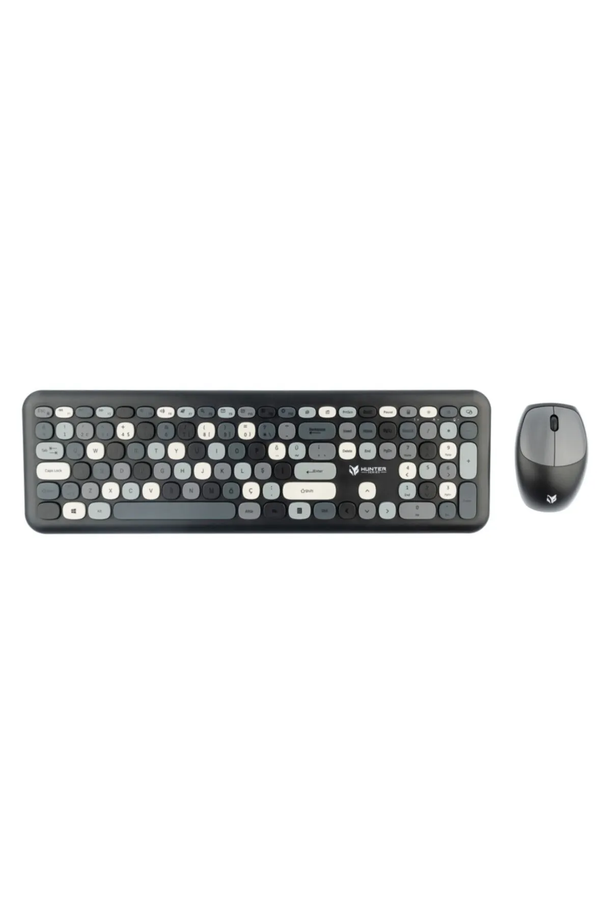 Genel Markalar Gray Xt Retro Kablosuz Klavye Mouse Seti