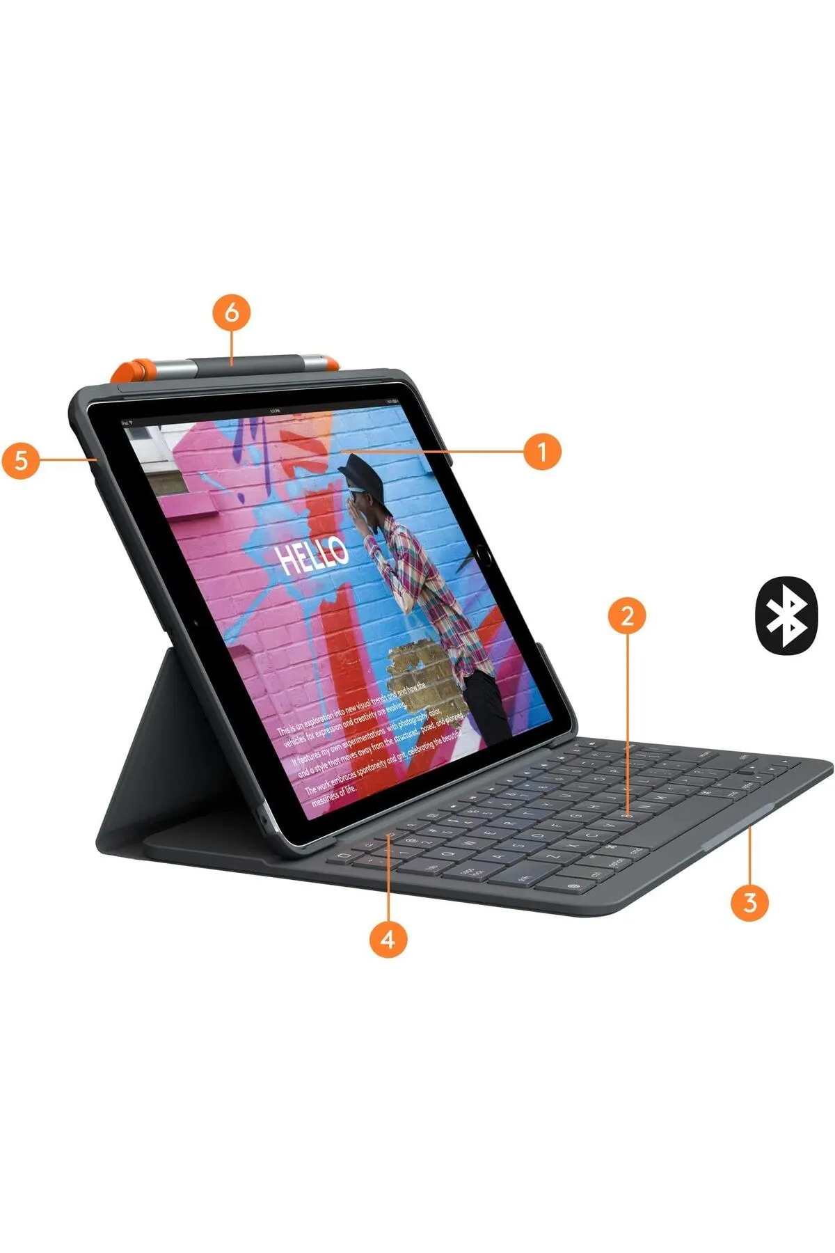 Logitech grylb Slim Folio iPad Air 3.Nesil İçin Klavyeli Kılıf (İtalian,Q) blyrg 1049022