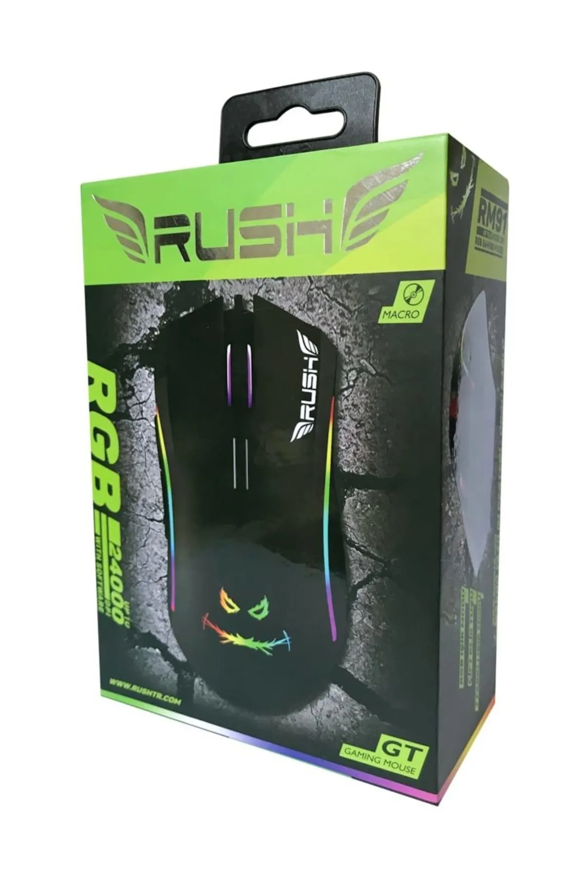 Rush GT Rm91 24000DPI 7D RGB Makro Pro Oyuncu Gaming Mouse