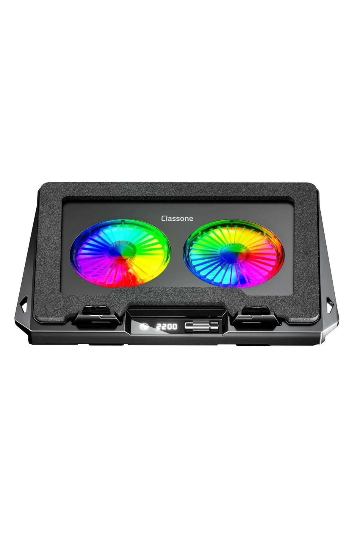 Classone GT102 Gaming Laptop Soğutucu, 2200rpm , Rgb Işıklı , Led Display , Notebook Soğutucu Stand