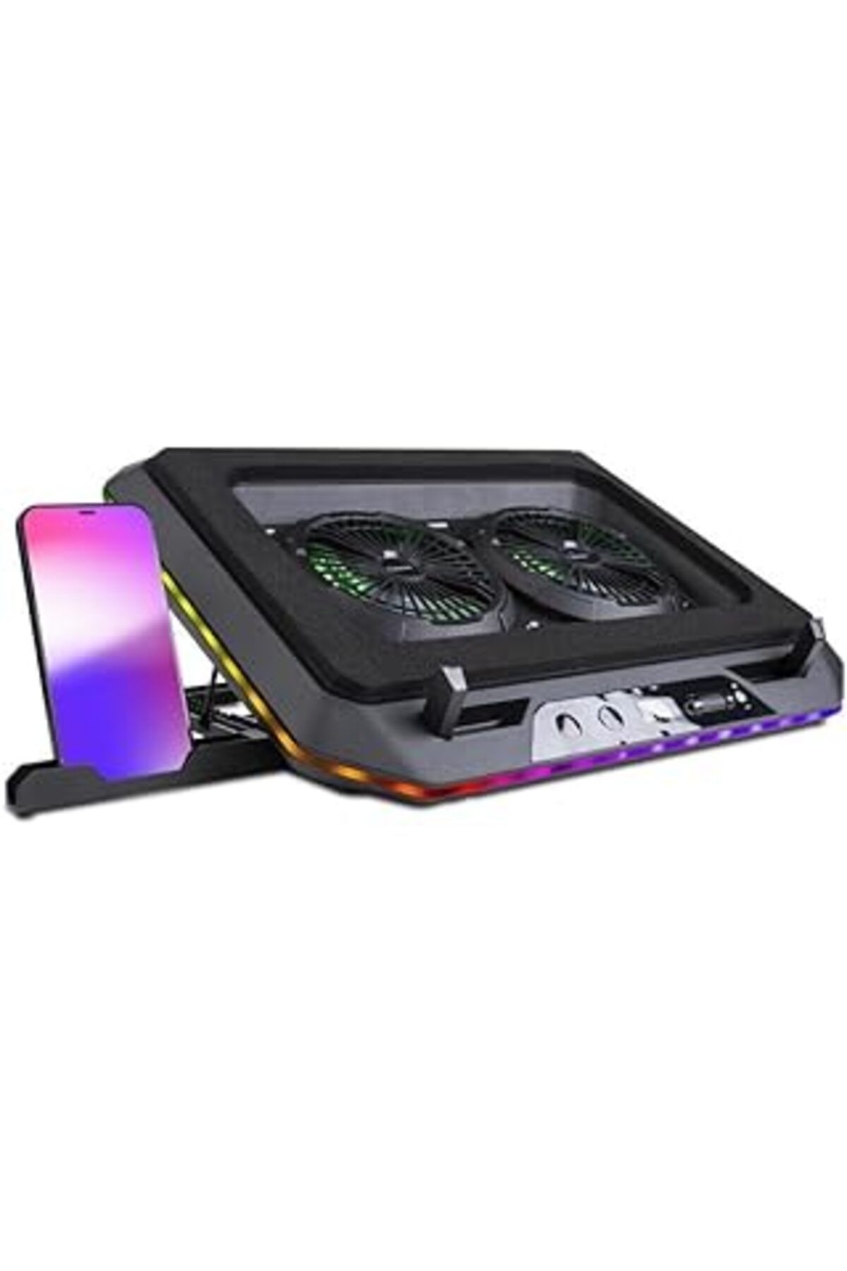 Cepahir Gt200 Laptop Soğutucu Notebook Stand, 3000 Rpm,10 Rgb Işık Kontrolü, 15.6-17 Inch, Hız Kontrolü, 2