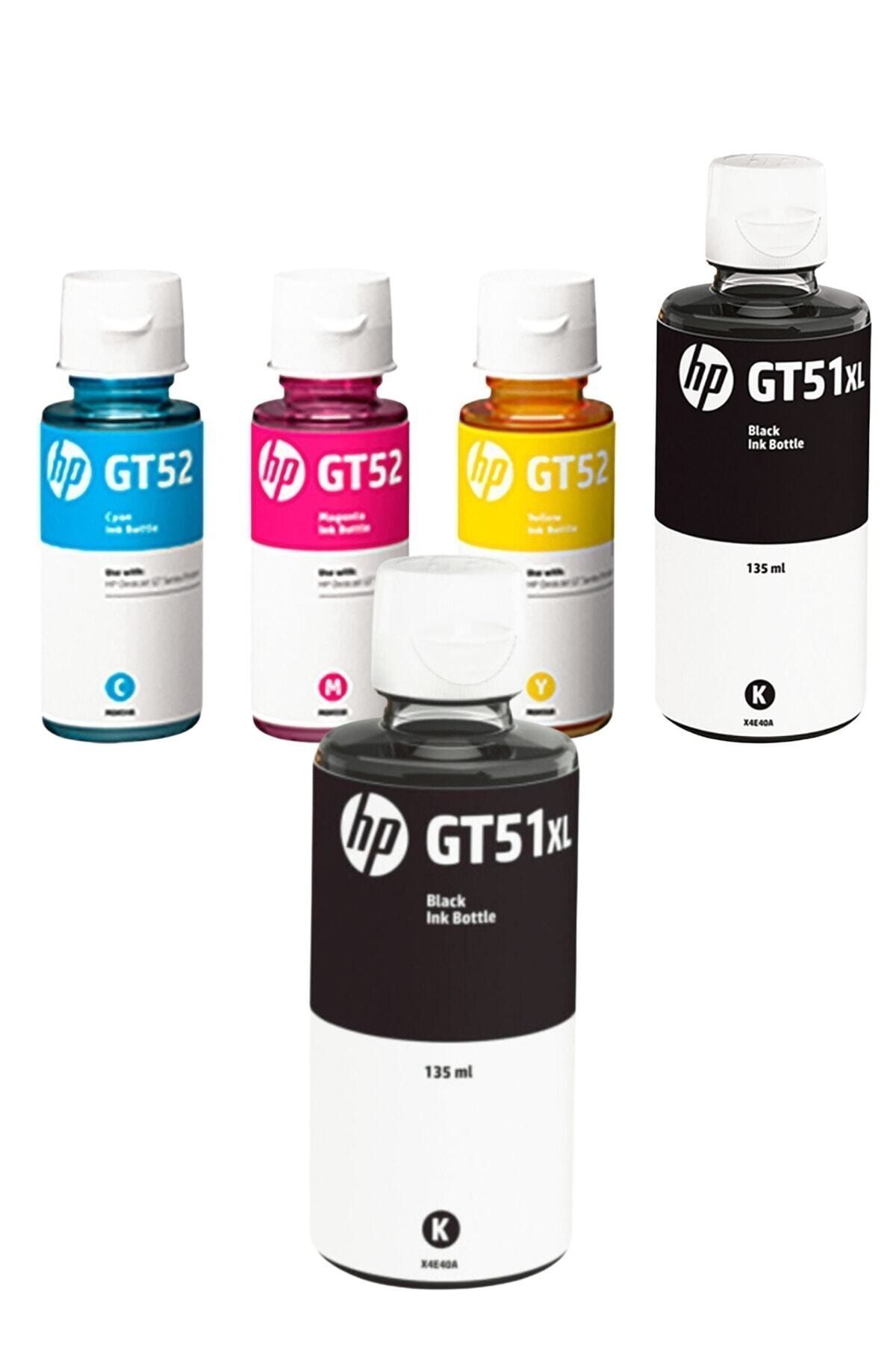 HP GT51XL-GT52 Siyah Ve Renkli Mürekkep Takımı +1 Siyah Hediye BK135CYM70ML GT100-1001-42