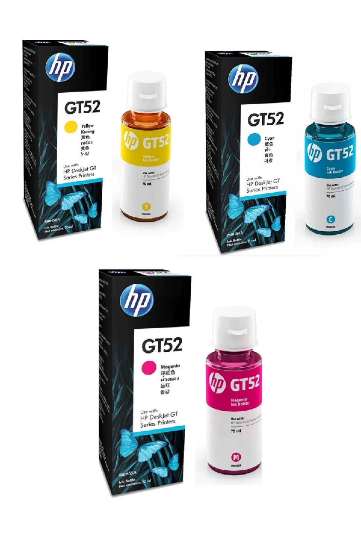 HP Gt52 2nd31a 3 Renk (sarı Mavi Kırmızı) Orjinal Mürekkep Seti Gt-01-a453