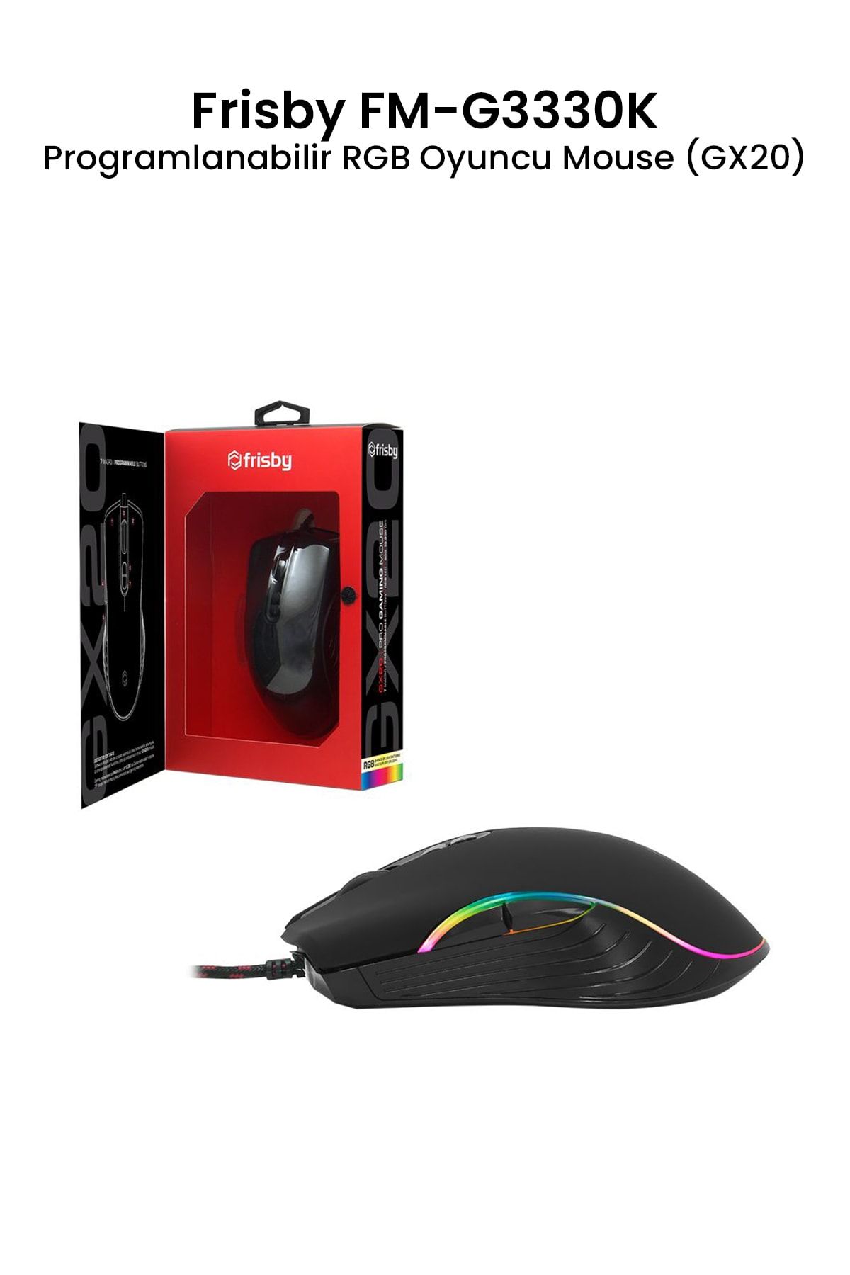 Frisby Gx-20 Pro 10000 Dpı Makrolu Rgb Işıklı Gaming Oyuncu Mouse