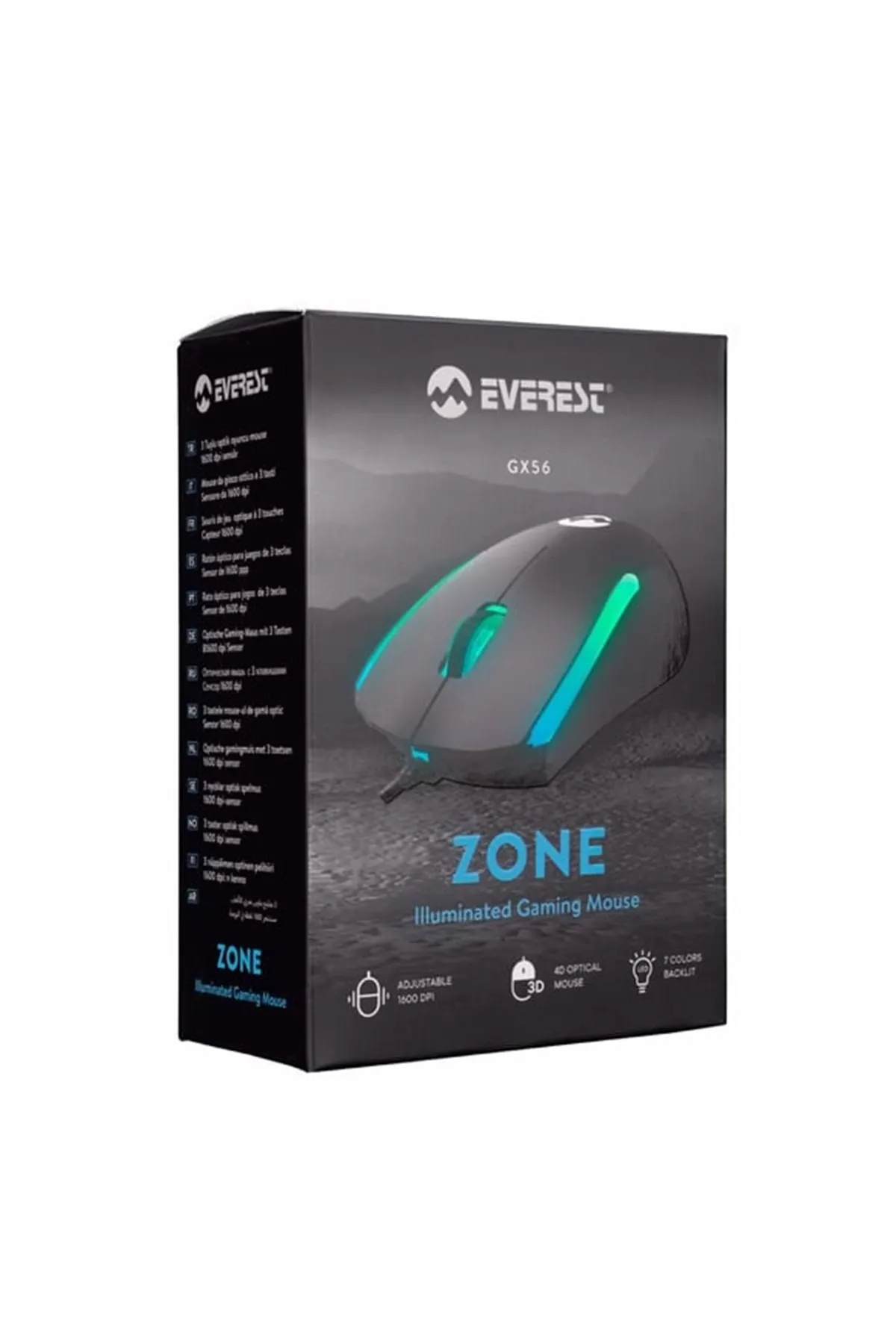 Everest Gx56 Zone Usb Siyah 3d Optik Led Gaming Oyuncu Mouse