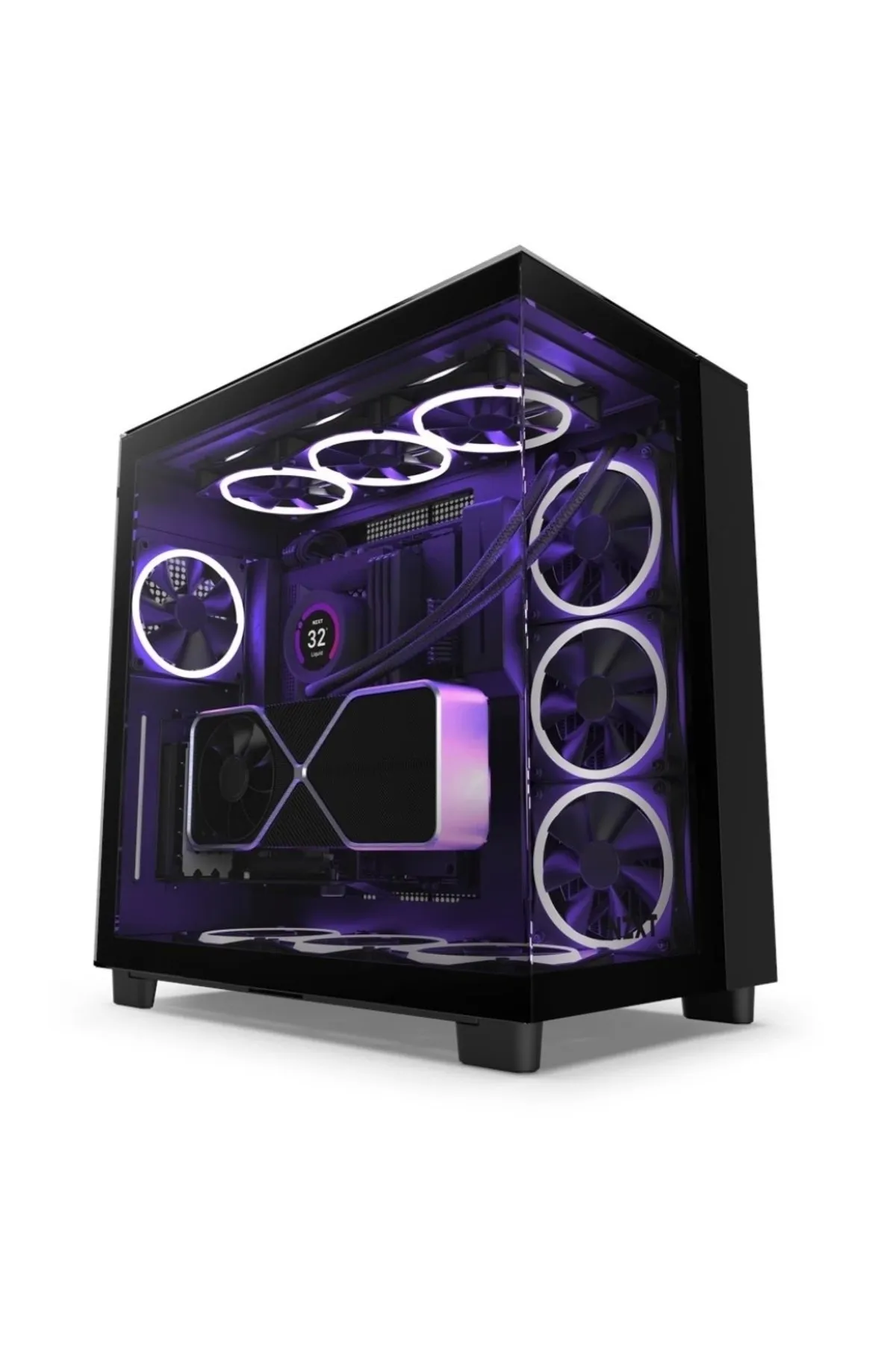 NZXT H Series H9 Elite Edition Cm-h91eb-01 Temperli Cam Siyah Mid Tower Gaming (OYUNCU) Kasa