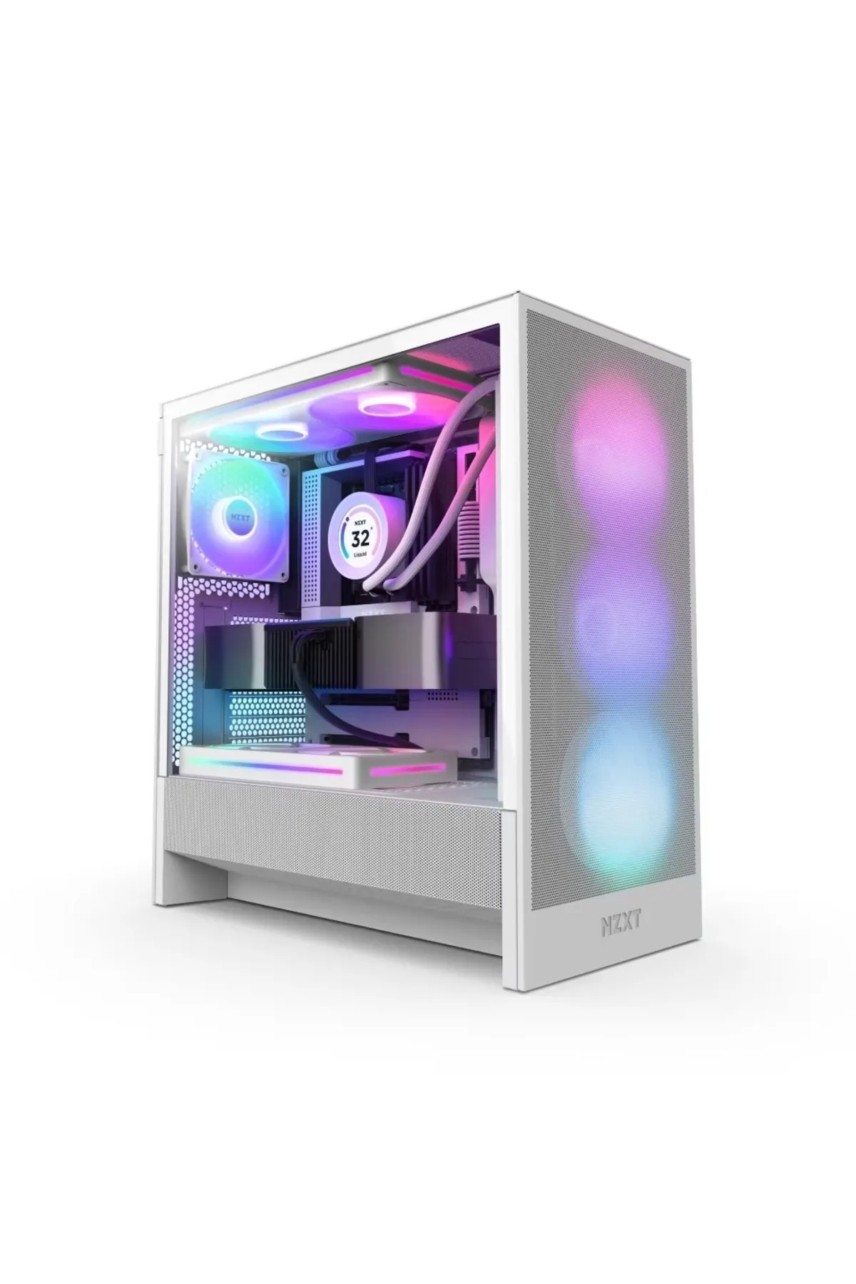 NZXT H5 Flow (2024) Beyaz Rgb Temperli Cam Usb 3.2 Atx Mid Tower Kasa