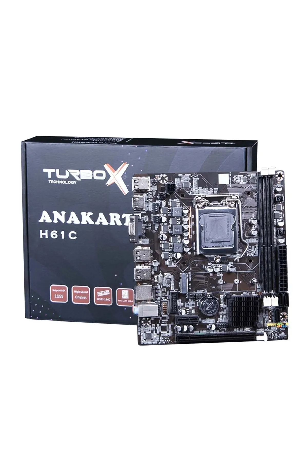 Turbox H61c Sata,m2 Ddr3 1600mhz Usb 2.0 Vga Hdmi Ses Gigabit Ethernet 1155p 2.3.gen Anakar