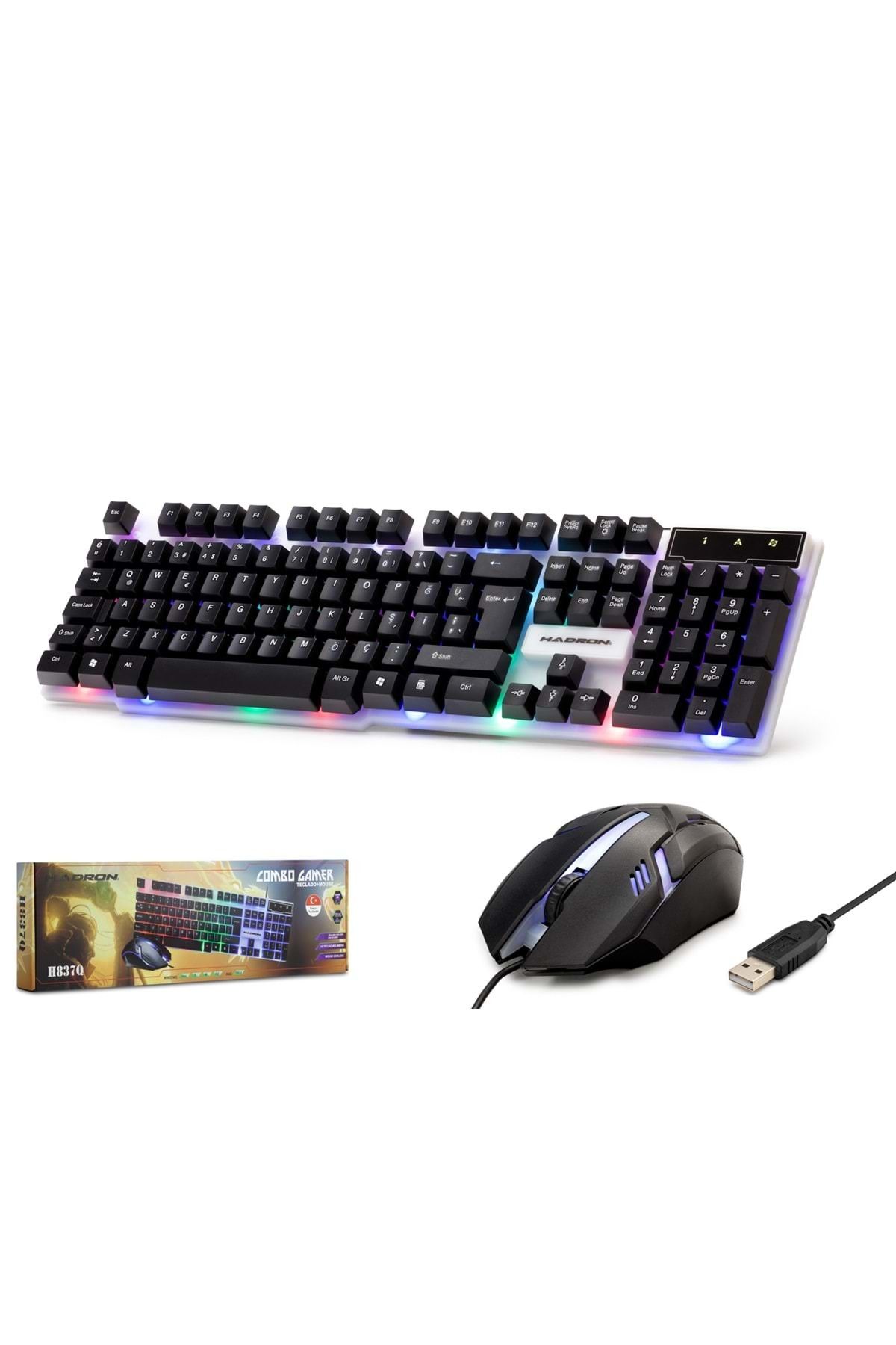 Hadron H837q Klavye & Mouse Set Kablolu Q Oyun Ledli