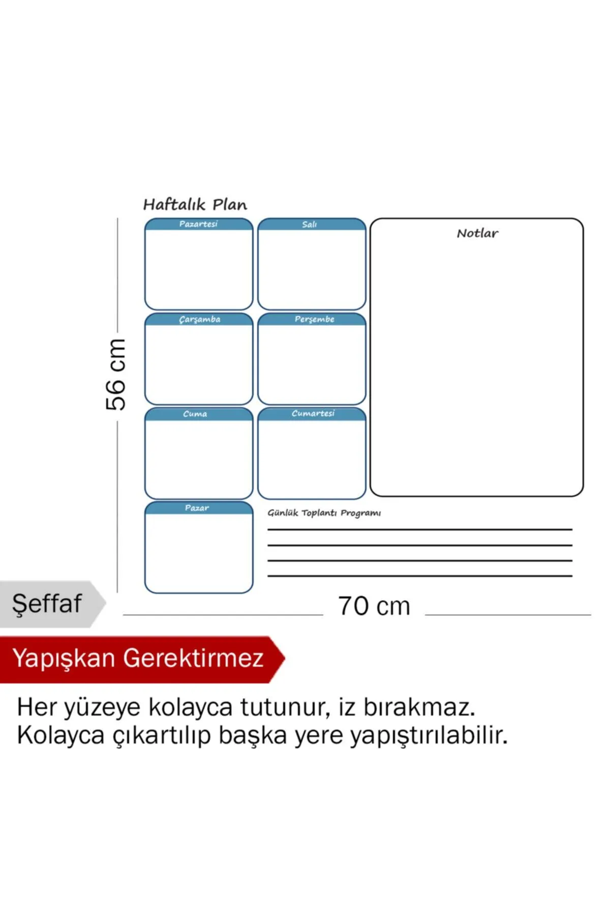 Pi Papers Haftalık Planlayıcı Çizelgesi Elektrostatik Elektriklenme Ile Tutunan Akıllı Kağıt Yazı Tahtası