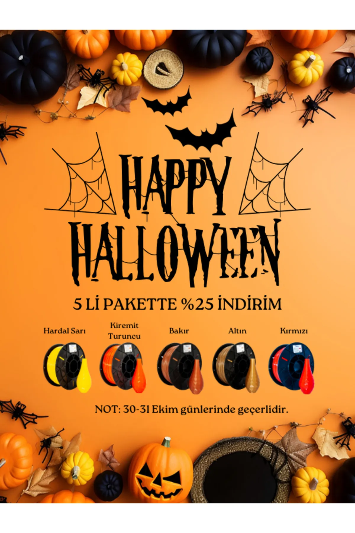 POLYTURE 3D Halloween 5 li Paket - 5x1 kg (1,75 mm PLA)