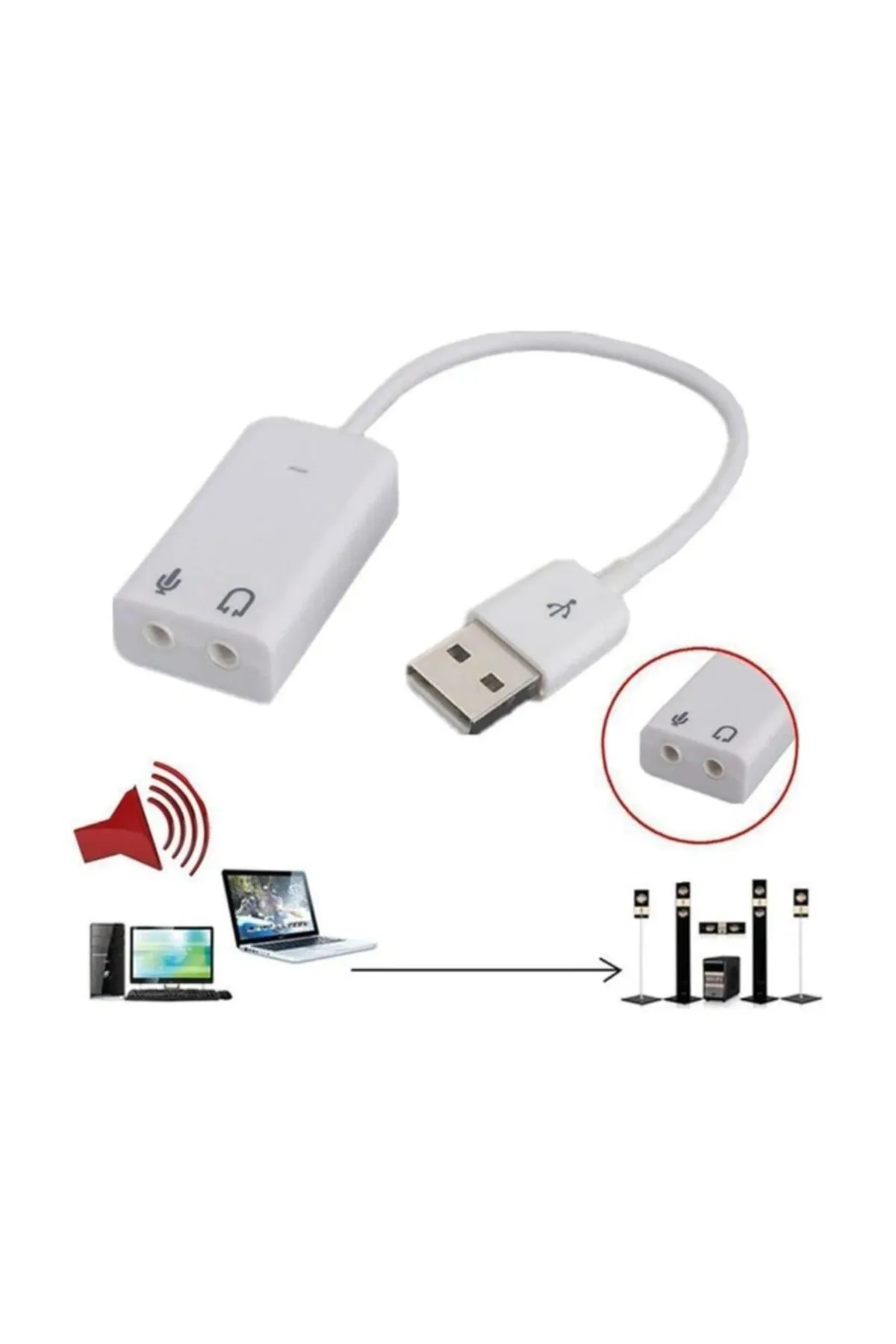 ALTUNTEKNOMAX Harici 7.1 Kanal USB Ses Kartı