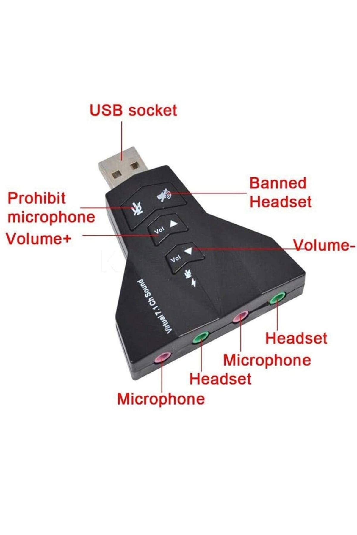 aogo Harici Usb 3d Ses Kartı Ses Çift Sanal 7.1 Usb 2.0 Adaptör Dizüstü Bilgisayar Için Tak Ve Çalıştır