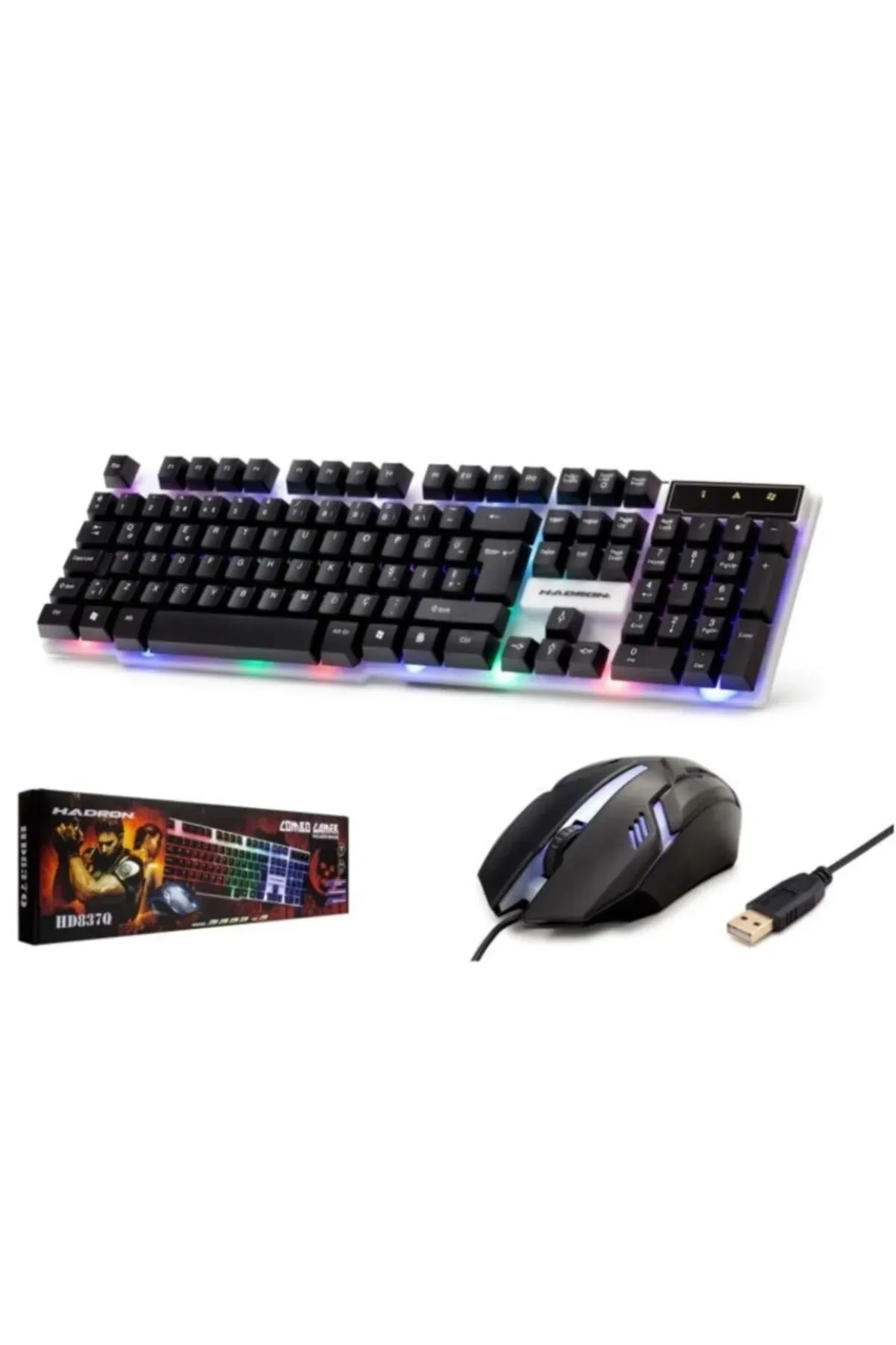 Hadron Hd837q/20 Ledli Oyuncu Q Klavye Mouse Set