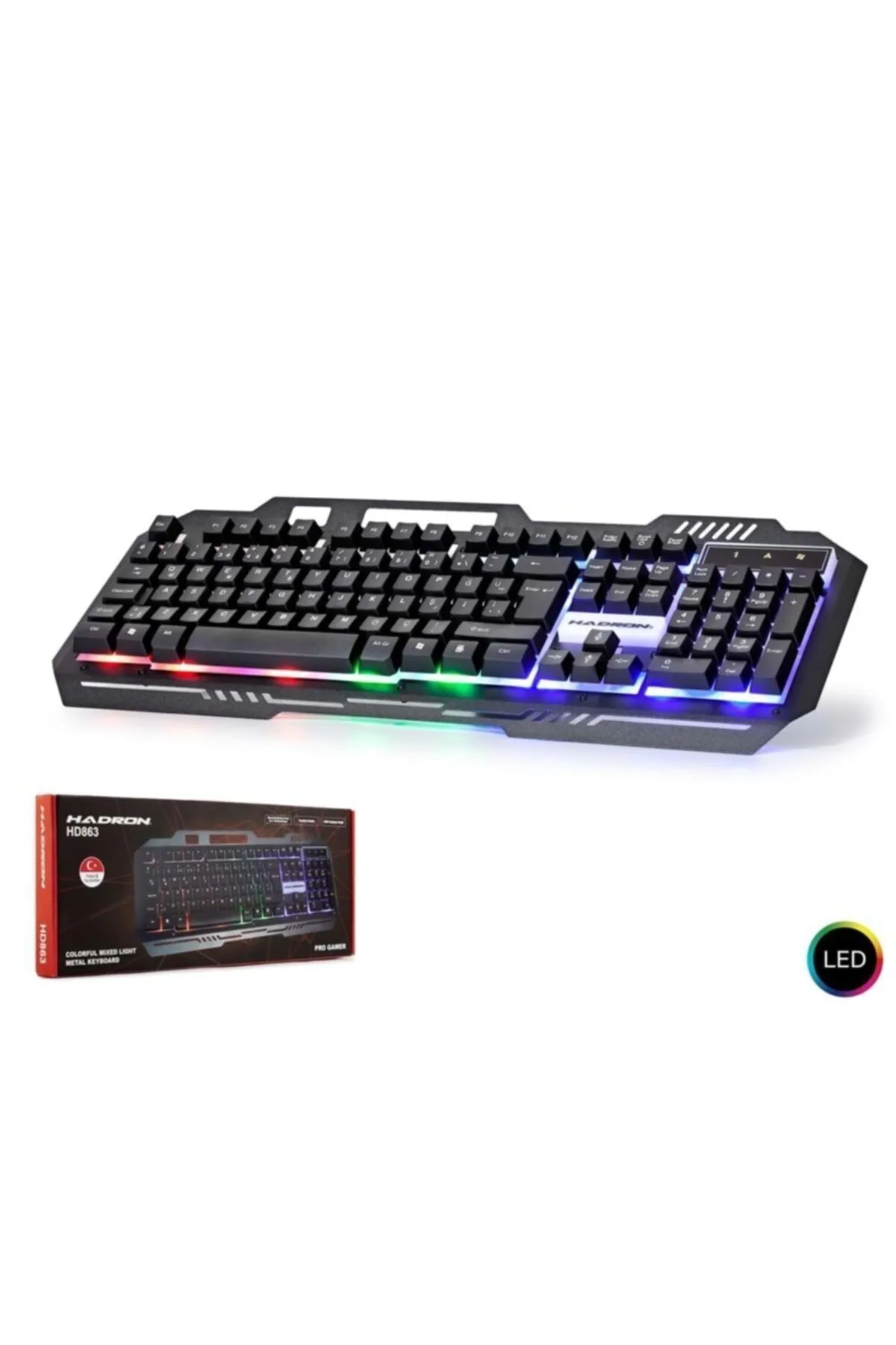 Wellhise Hd863/20 Usb Kablolu Rgb Işıklı Metal Gaming Q Klavye