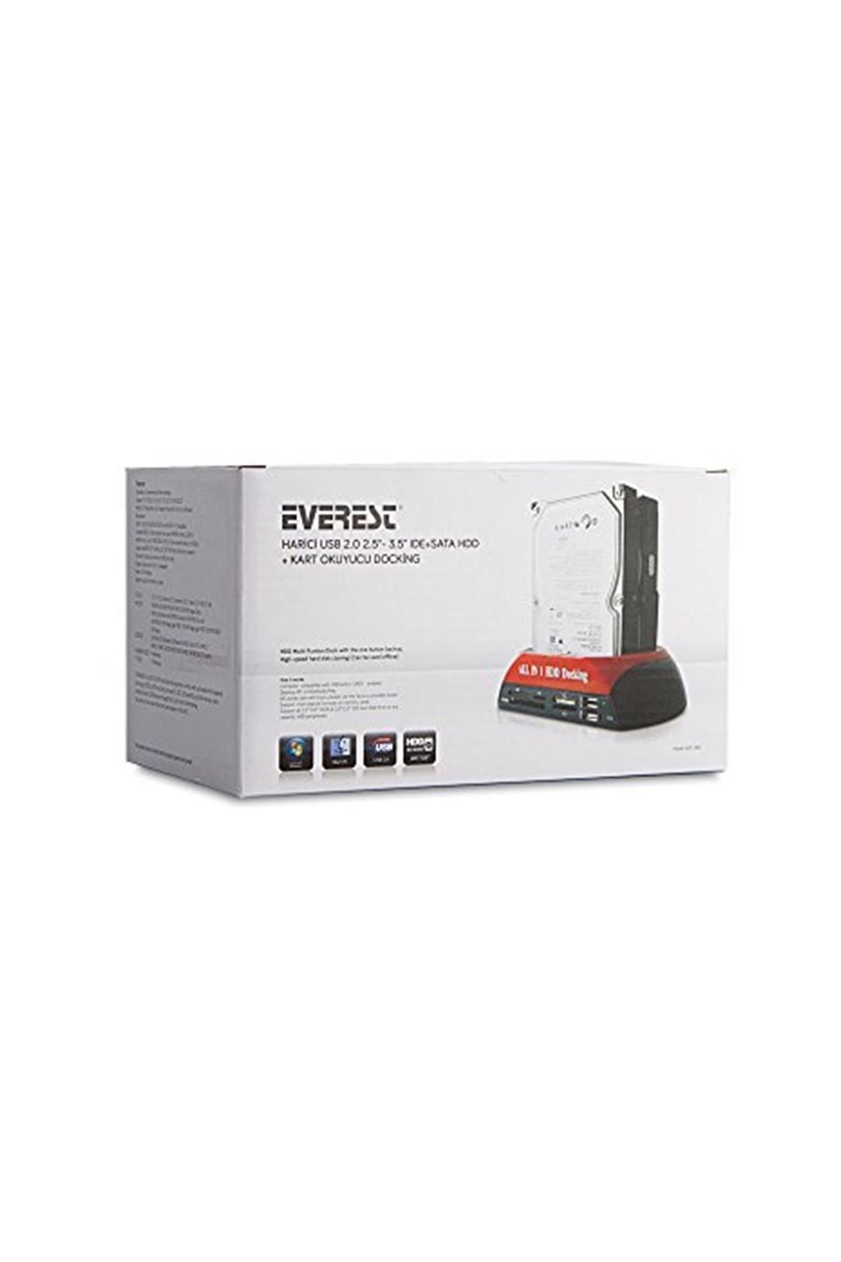 Everest Hdc-385 Harici Usb 2.0 2.5"- 3.5" Ide+sata Hdd + Kart Okuyucu Docking