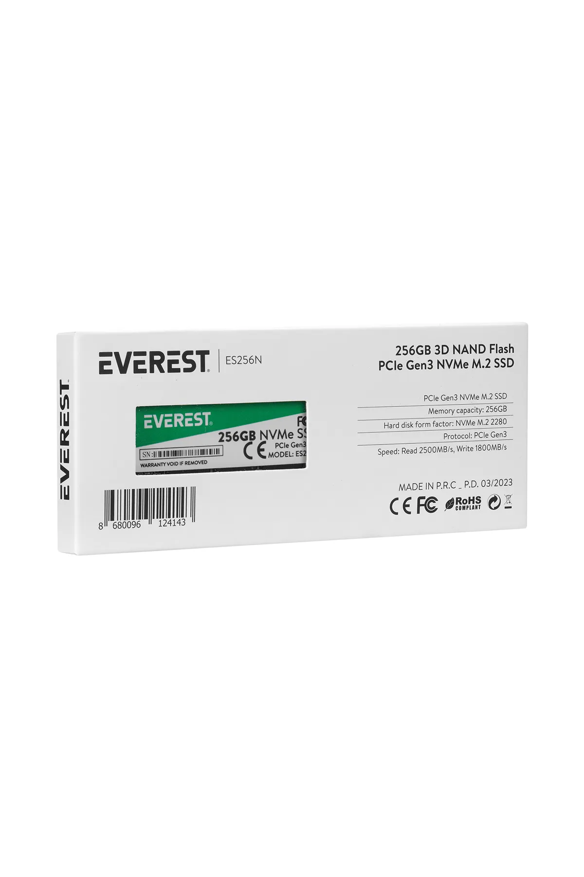 Everest Hdd Ssd M2 Nvme 256gb Es256 2500/1800mb/s 3d Nand Pcıe Gen3