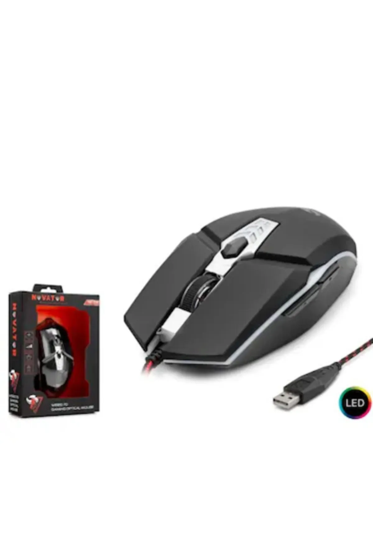 NOVATOR HDG29 Kablolu Oyun USB Ledli Mouse - Oyuncu Mouse -Rgb Mouse - Gaming Mouse