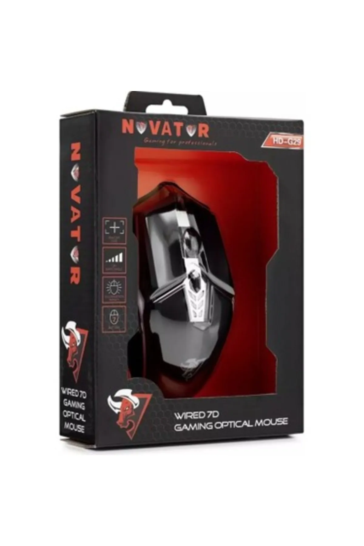 NOVATOR HDG29 Kablolu Oyun USB Ledli Mouse - Oyuncu Mouse -Rgb Mouse - Gaming Mouse