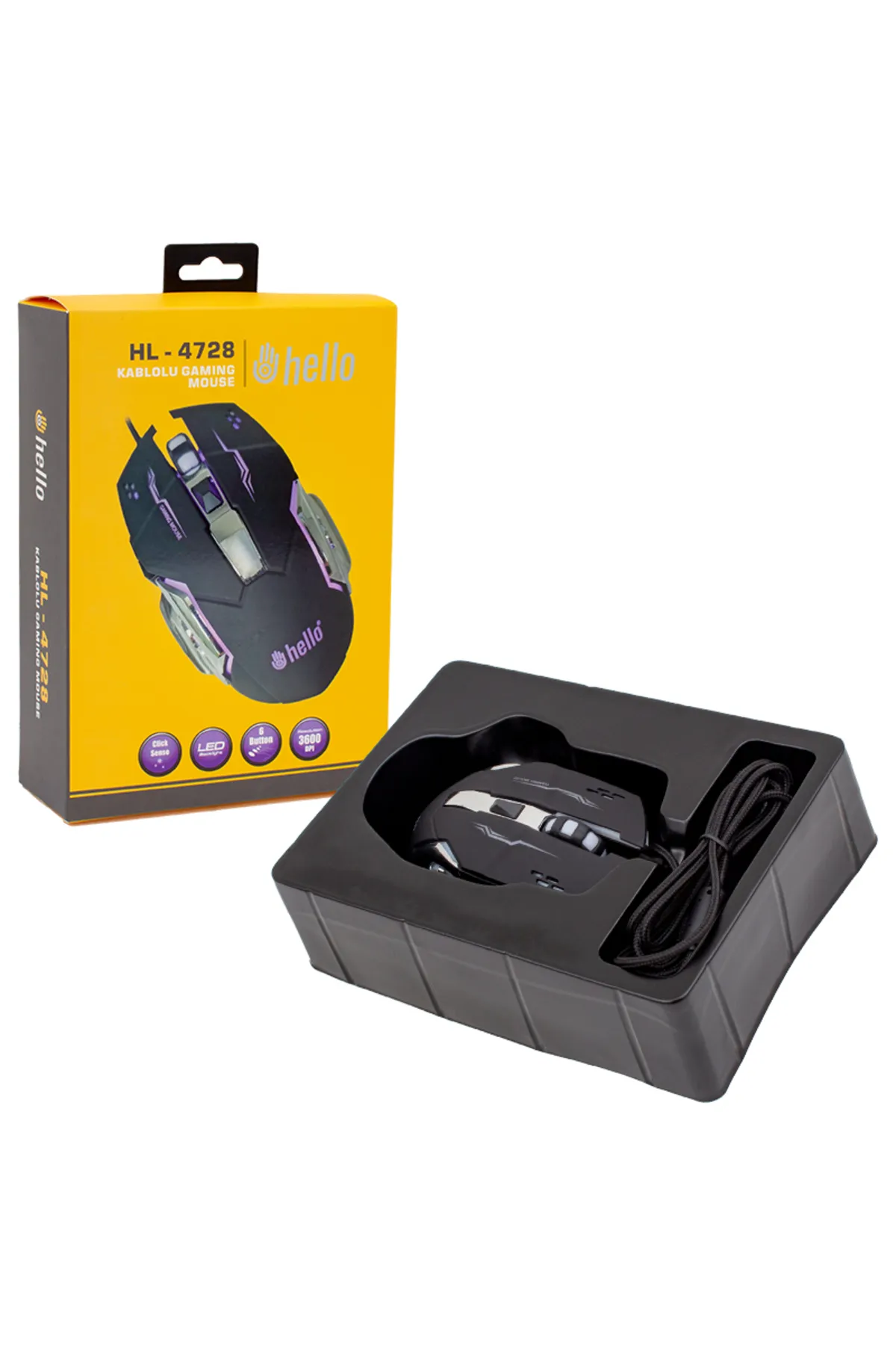 Go İthalat HELLO HL-4728 KABLOLU OYUNCU GAMING MOUSE (4192)