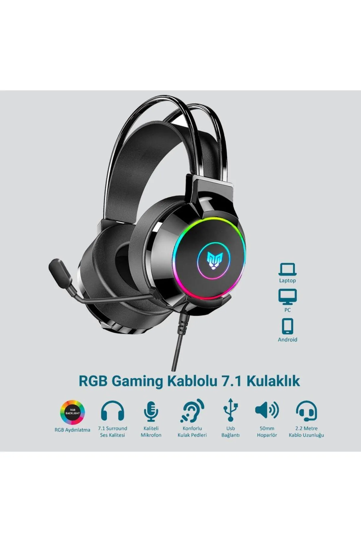 Blueforce Hero 7.1 Usb Rgb Aydınlatmalı Mikrofonlu Gaming Oyuncu Kulaklığı