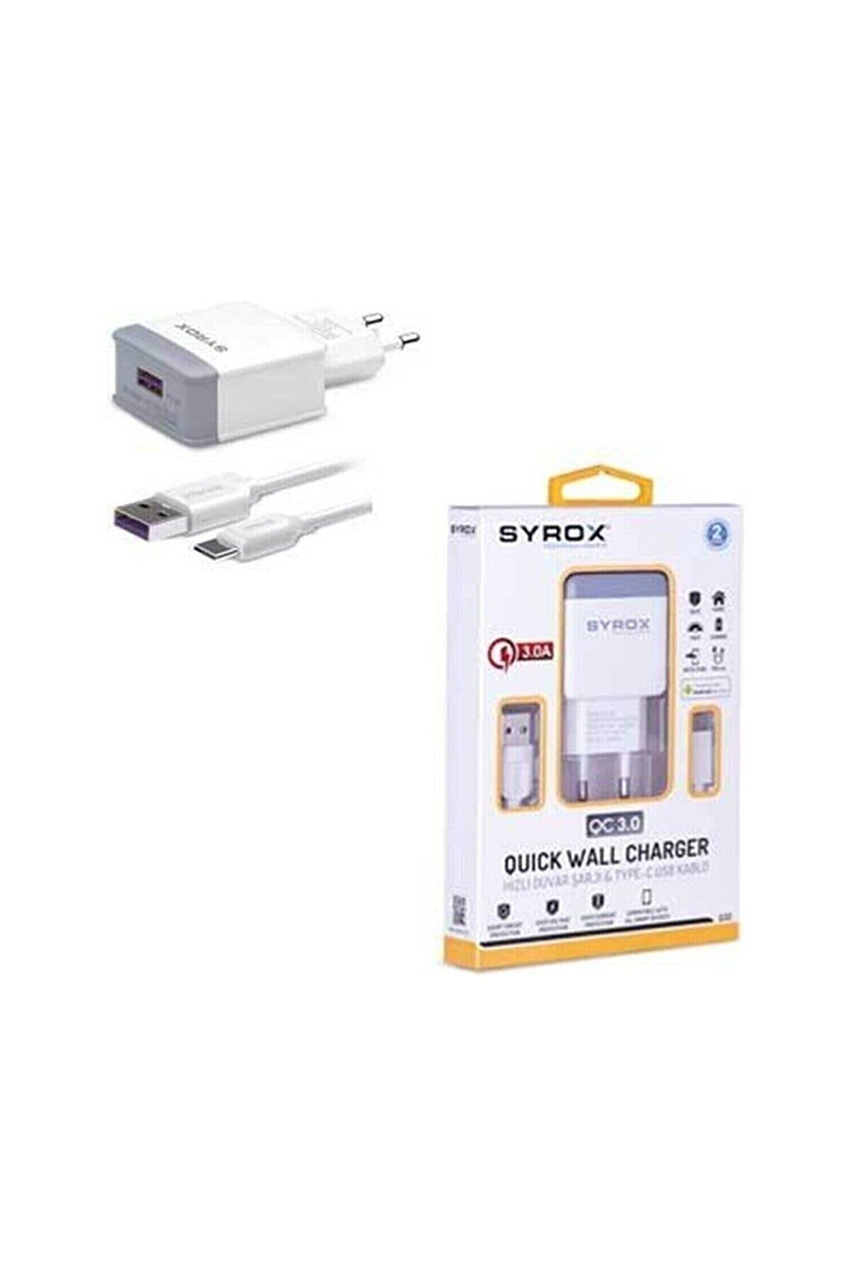 Syrox Hhm_reeder P10S Uyumlu Type-C Girişli Hızlı Şarj Aleti Cihazı Adaptör+Kablo 3.0A Q32