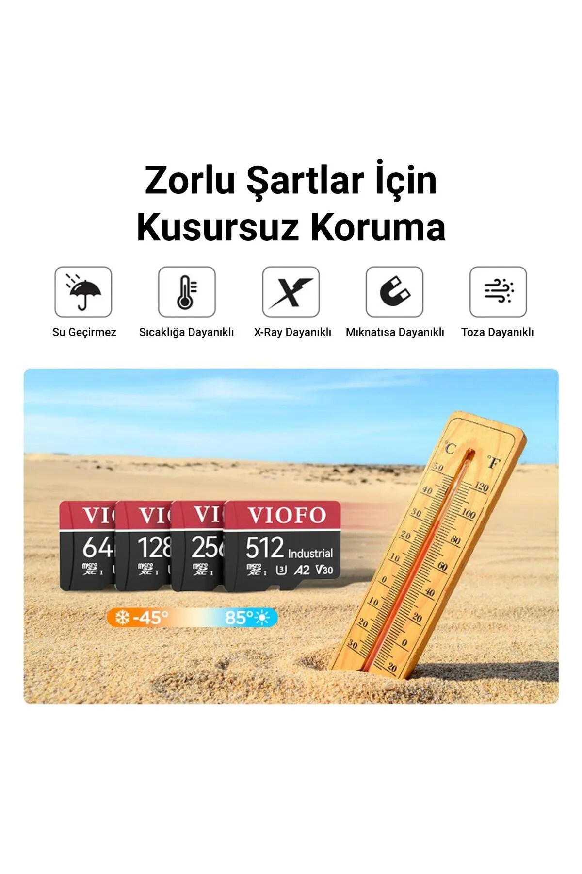 Viofo High Endurance Class 10 A2 V30 100mb/s Okuma 90mb/s Yazma Micro Sd Hafıza Kartı 512gb