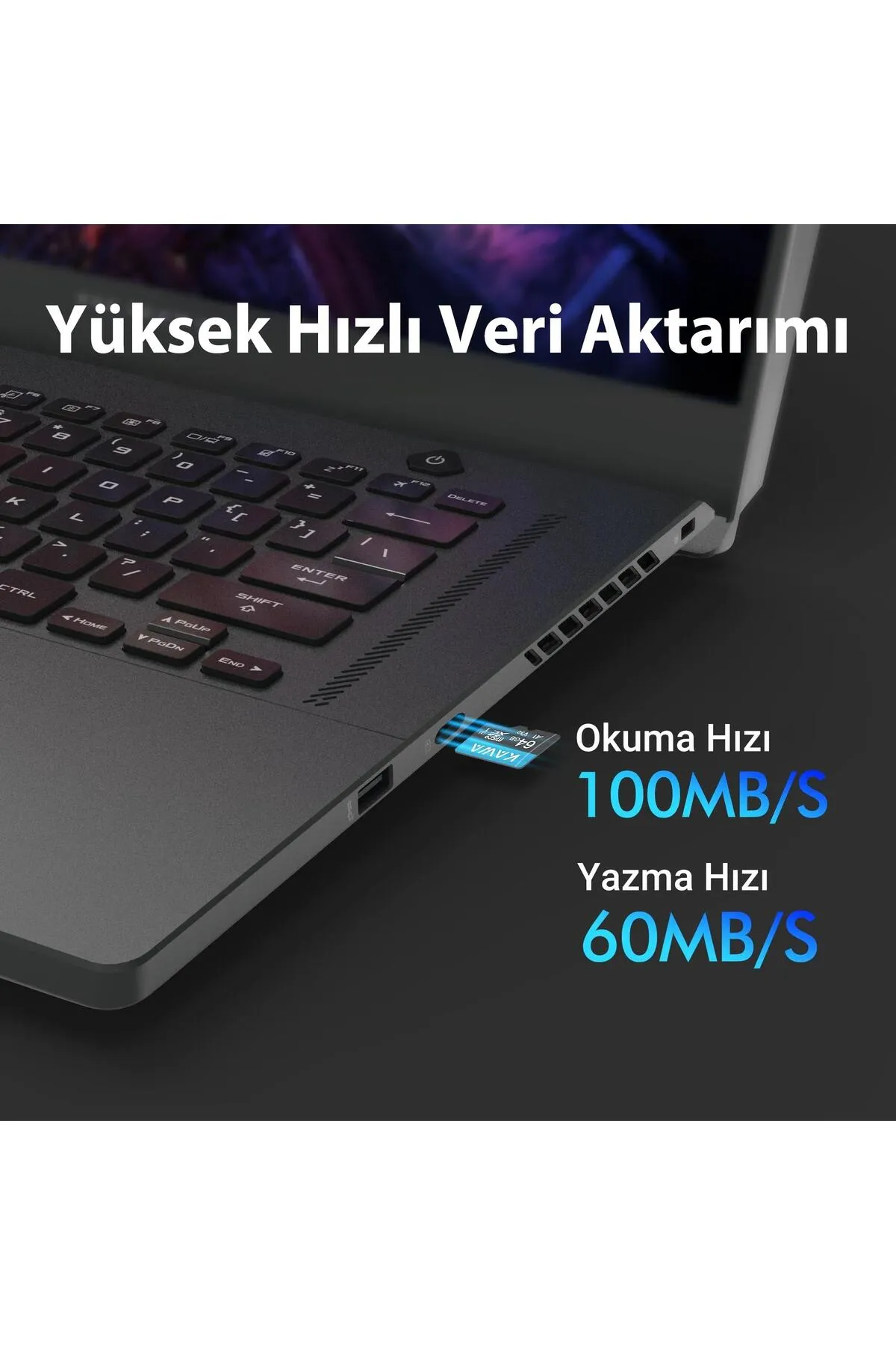 Kawa High Endurance U3 V30 100mb/s Okuma 40mb/s Yazma 64gb Micro Sd Hafıza Kartı