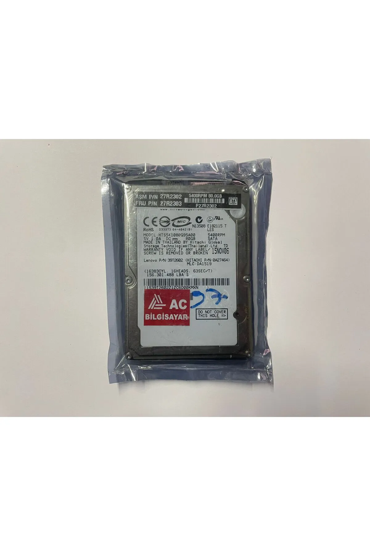 Hitachi HİTACHİ 80GB 2.5inç Laptop için Uyumlu Harddisk  Sağlık 97 Refurbished