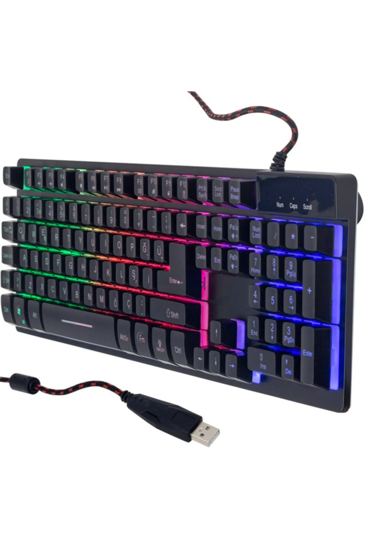 Hello Hl-18744 Metal Kasa Rgb Işıklı Kablolu Oyuncu Q Klavye Zyg-800