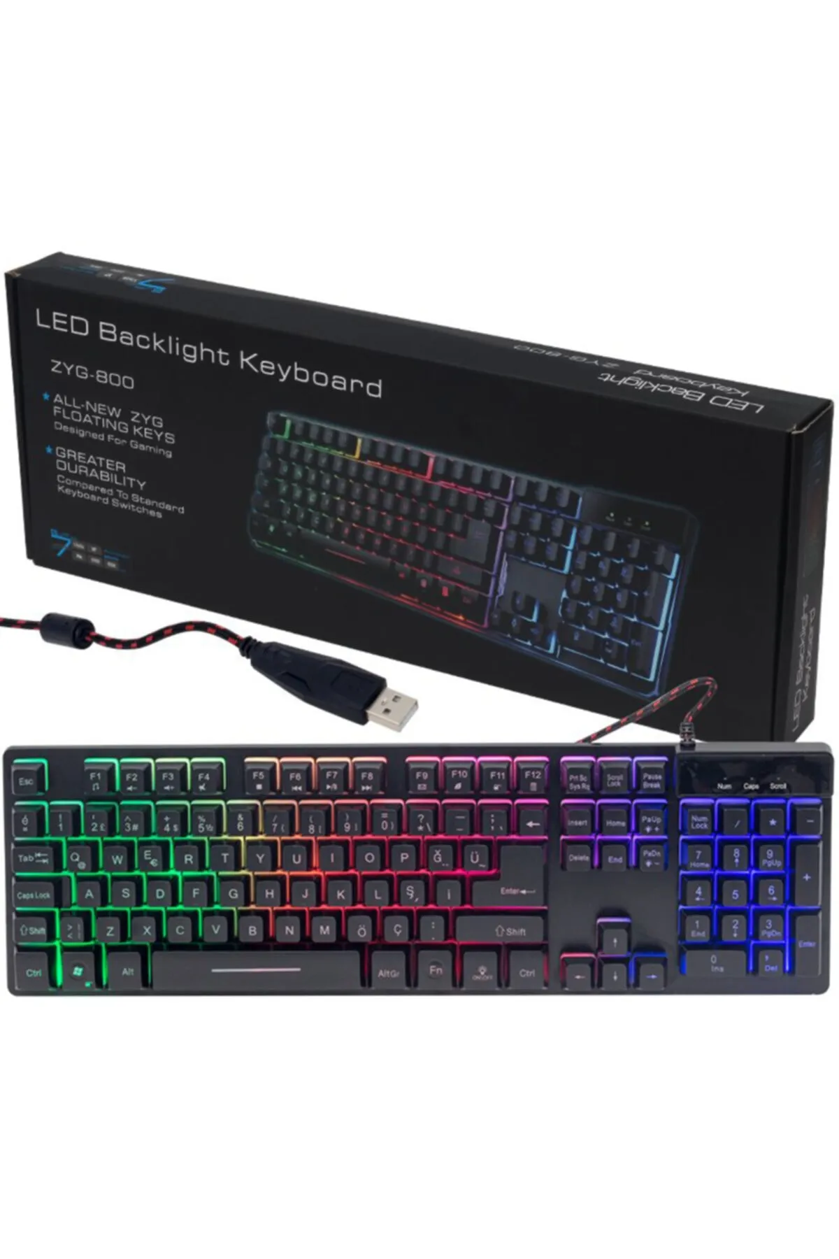 Hello Hl-18744 Metal Kasa Rgb Işıklı Kablolu Oyuncu Q Klavye Zyg-800